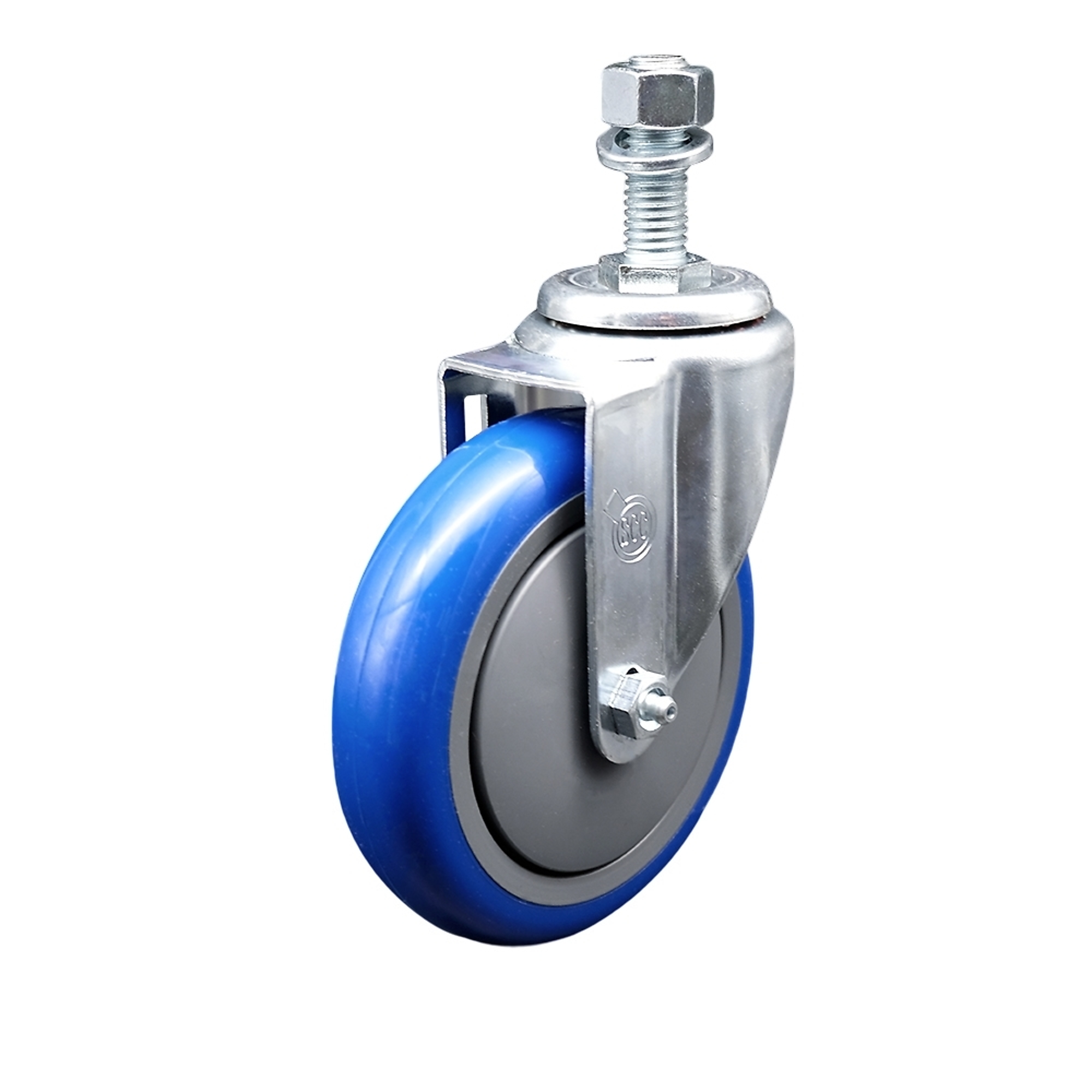 Service Caster, 5Inch x 1 1/4Inch Stem Caster, Wheel Diameter 5 in, Caster Type Swivel, Package (qty.) 1, Model SCC-TS20S514-PPUB-BLUE-121315