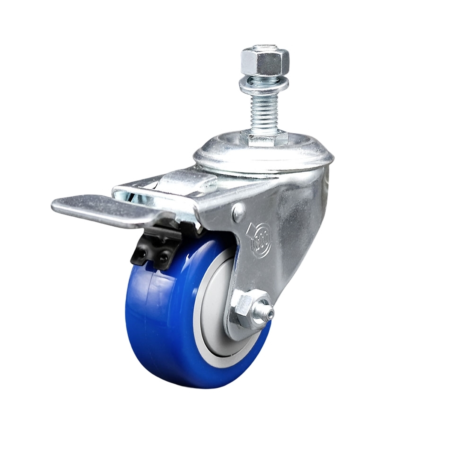 Service Caster, 3Inch x 1 1/4Inch Stem Caster, Wheel Diameter 3 in, Caster Type Swivel, Package (qty.) 1, Model SCC-SSTSTTL20S314-PPUB-BLUE-121315