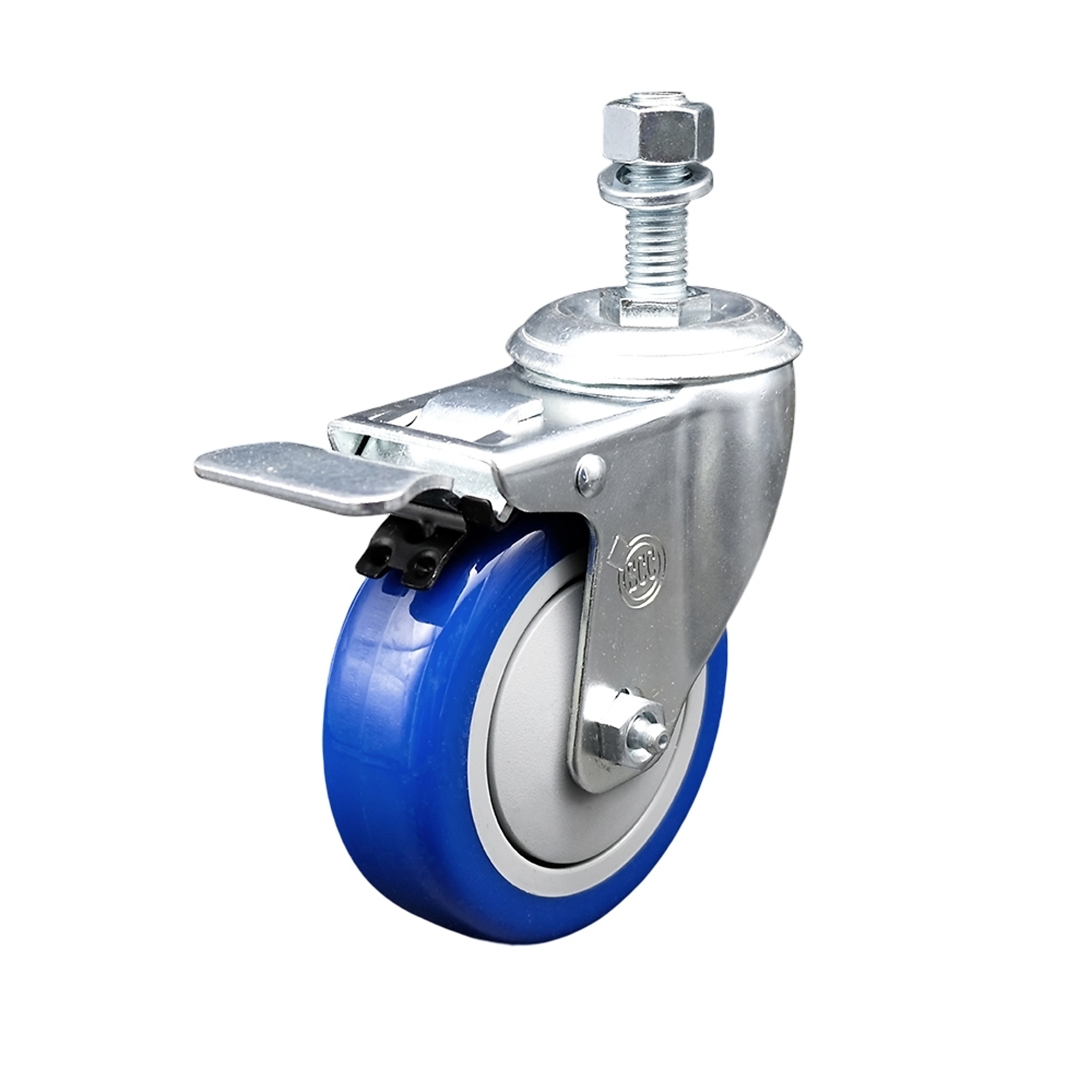 Service Caster, 4Inch x 1 1/4Inch Stem Caster, Wheel Diameter 4 in, Caster Type Swivel, Package (qty.) 1, Model SCC-TSTTL20S414-PPUB-BLUE-121315