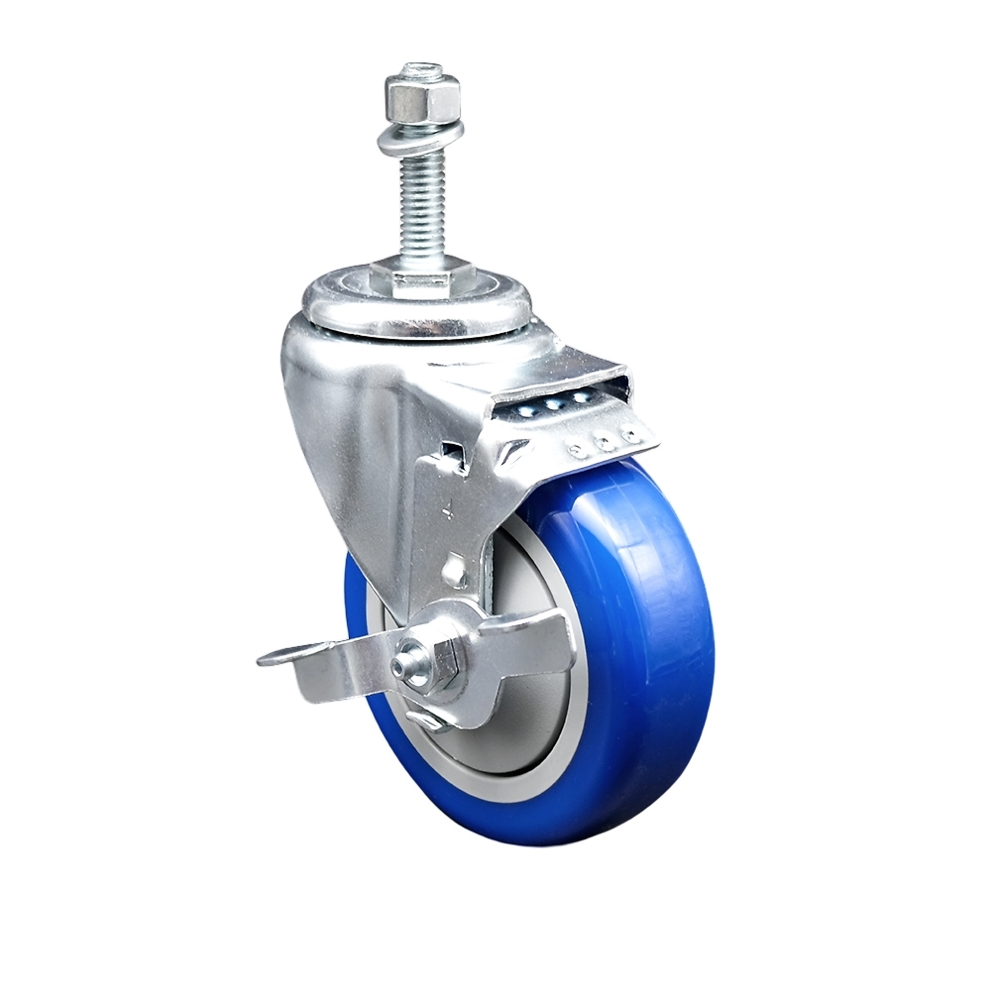 Service Caster, 4Inch x 1 1/4Inch Stem Caster, Wheel Diameter 4 in, Caster Type Swivel, Package (qty.) 1, Model SCC-TS20S414-PPUB-BLUE-TLB-381615