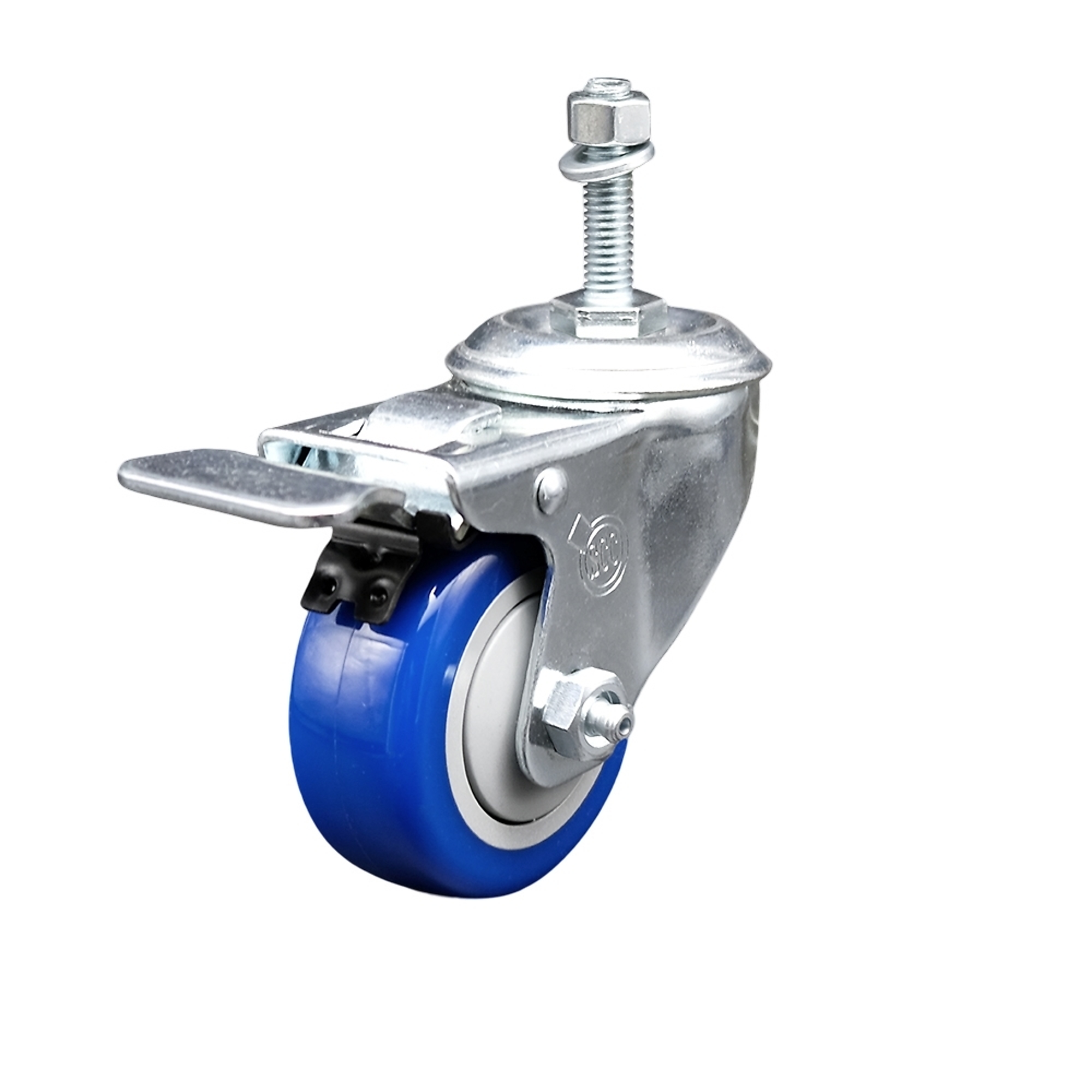 Service Caster, 3 1/2Inch x 1 1/4Inch Stem Caster, Wheel Diameter 3.5 in, Caster Type Swivel, Package (qty.) 1, Model SCC-TSTTL20S3514-PPUB-BLUE-