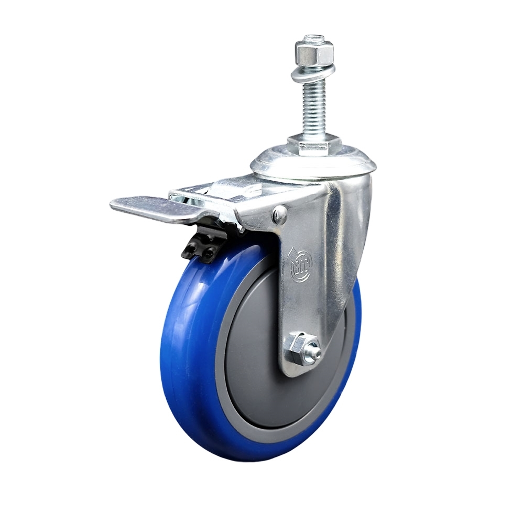 Service Caster, 5Inch x 1 1/4Inch Stem Caster, Wheel Diameter 5 in, Caster Type Swivel, Package (qty.) 1, Model SCC-TSTTL20S514-PPUB-BLUE-381615