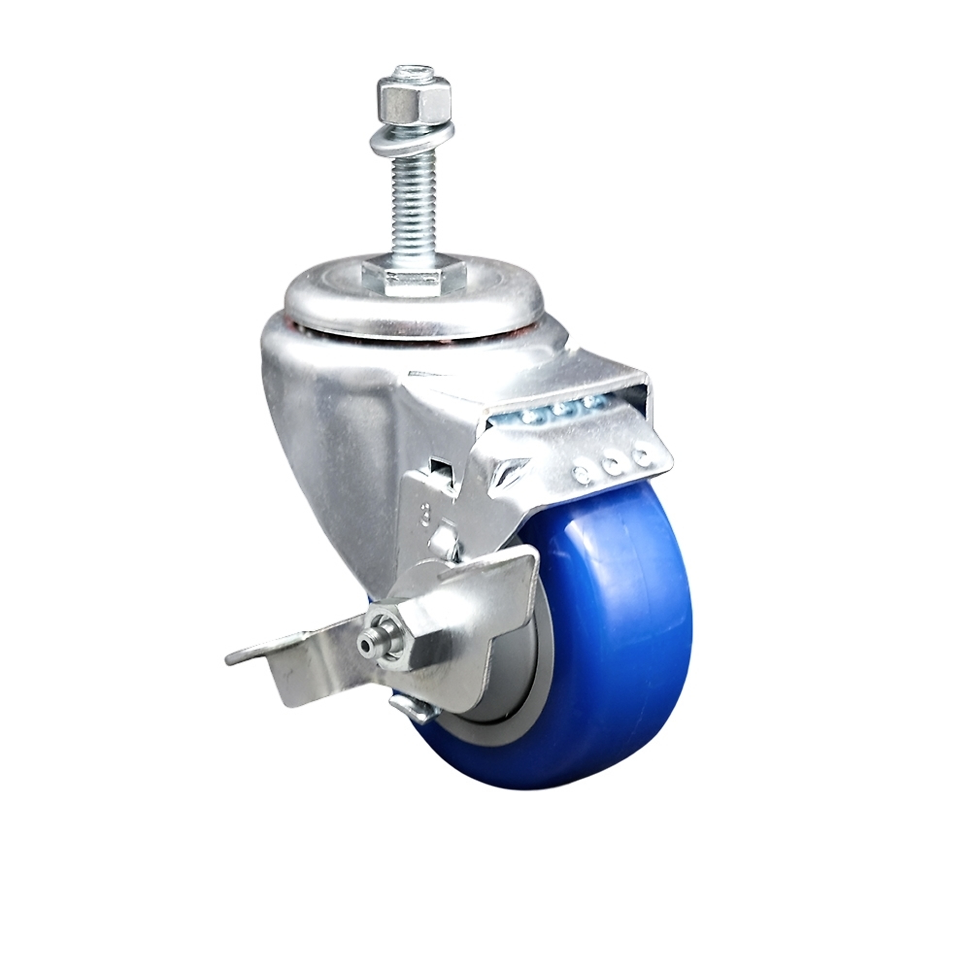 Service Caster, 3 1/2Inch x 1 1/4Inch Stem Caster, Wheel Diameter 3.5 in, Caster Type Swivel, Package (qty.) 1, Model SCC-TS20S3514-PPUB-BLUE-TLB-