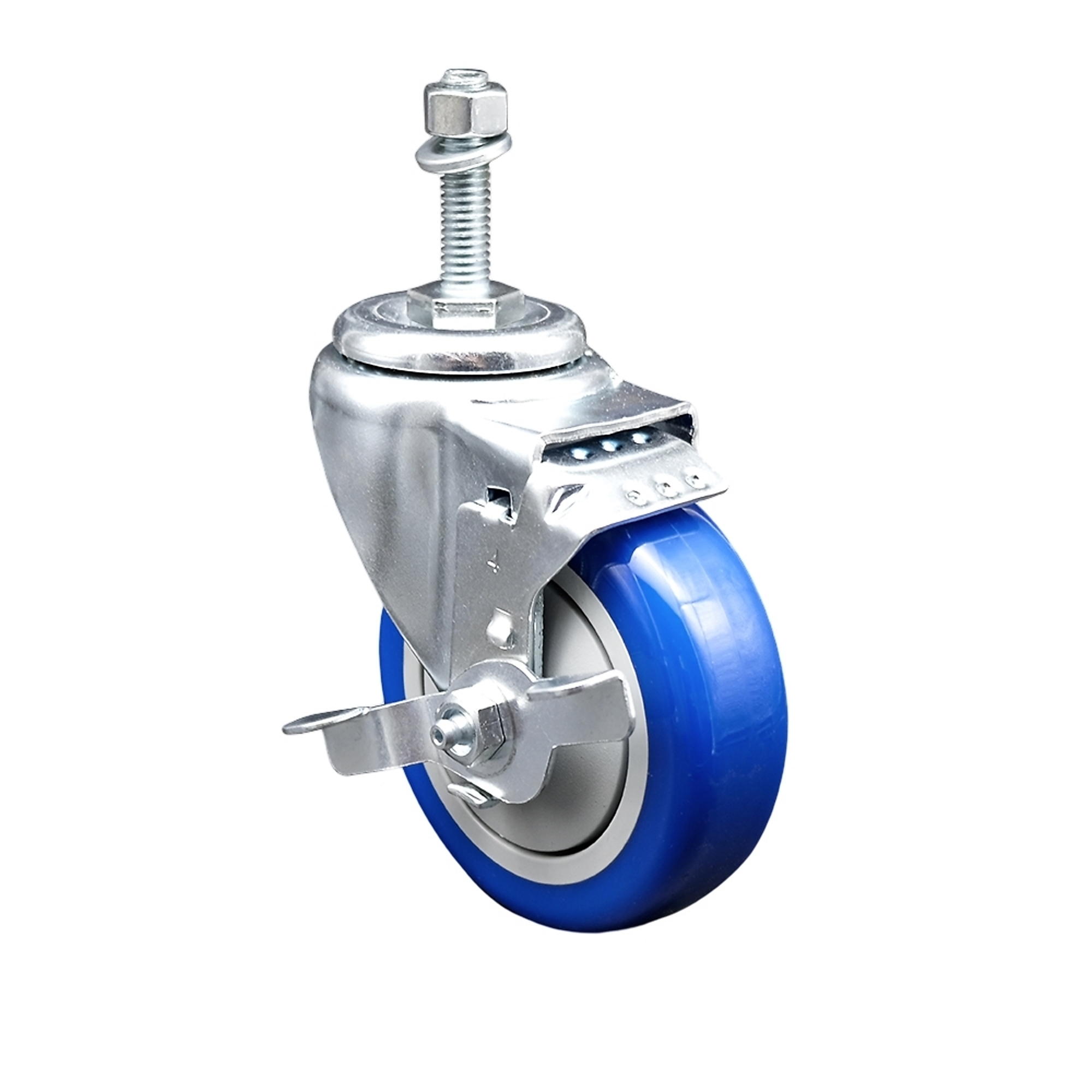 Service Caster, 4Inch x 1 1/4Inch Stem Caster, Wheel Diameter 4 in, Caster Type Swivel, Package (qty.) 1, Model SCC-SSTS20S414-PPUB-BLUE-TLB-381615