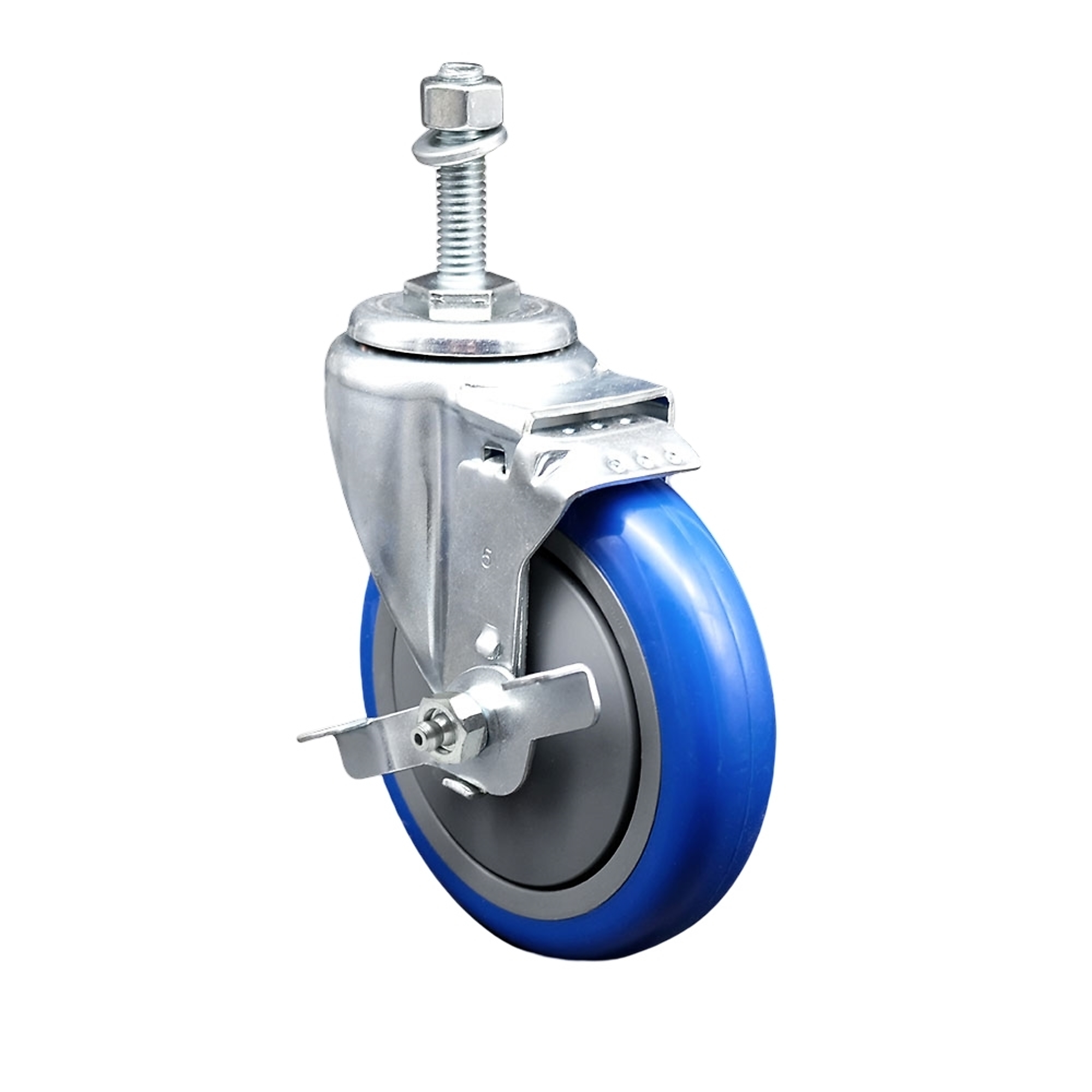 Service Caster, 5Inch x 1 1/4Inch Stem Caster, Wheel Diameter 5 in, Caster Type Swivel, Package (qty.) 1, Model SCC-TS20S514-PPUB-BLUE-TLB-M1015