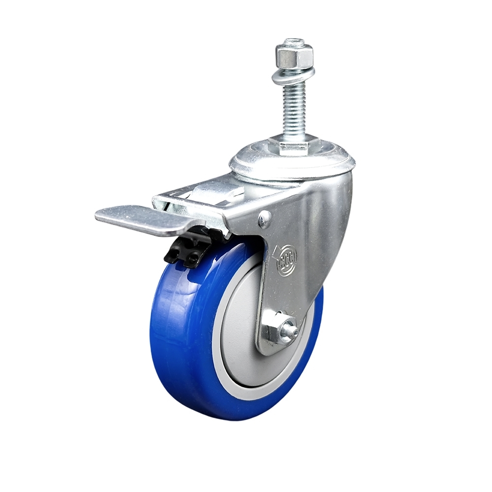 Service Caster, 4Inch x 1 1/4Inch Stem Caster, Wheel Diameter 4 in, Caster Type Swivel, Package (qty.) 1, Model SCC-SSTSTTL20S414-PPUB-BLUE-M1015