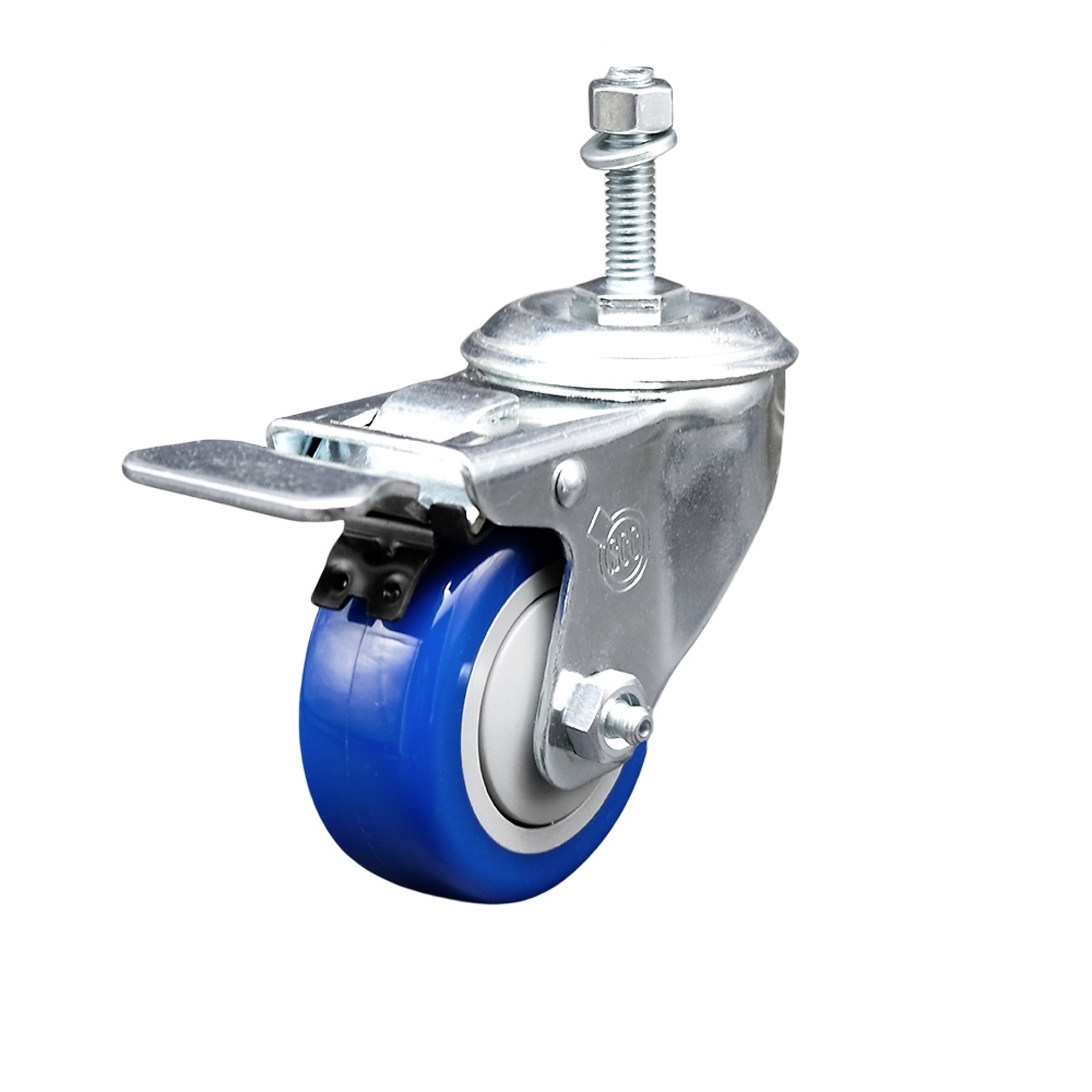 Service Caster, 3 1/2Inch x 1 1/4Inch Stem Caster, Wheel Diameter 3.5 in, Caster Type Swivel, Package (qty.) 1, Model SCC-SSTSTTL20S3514-PPUB-BLUE-