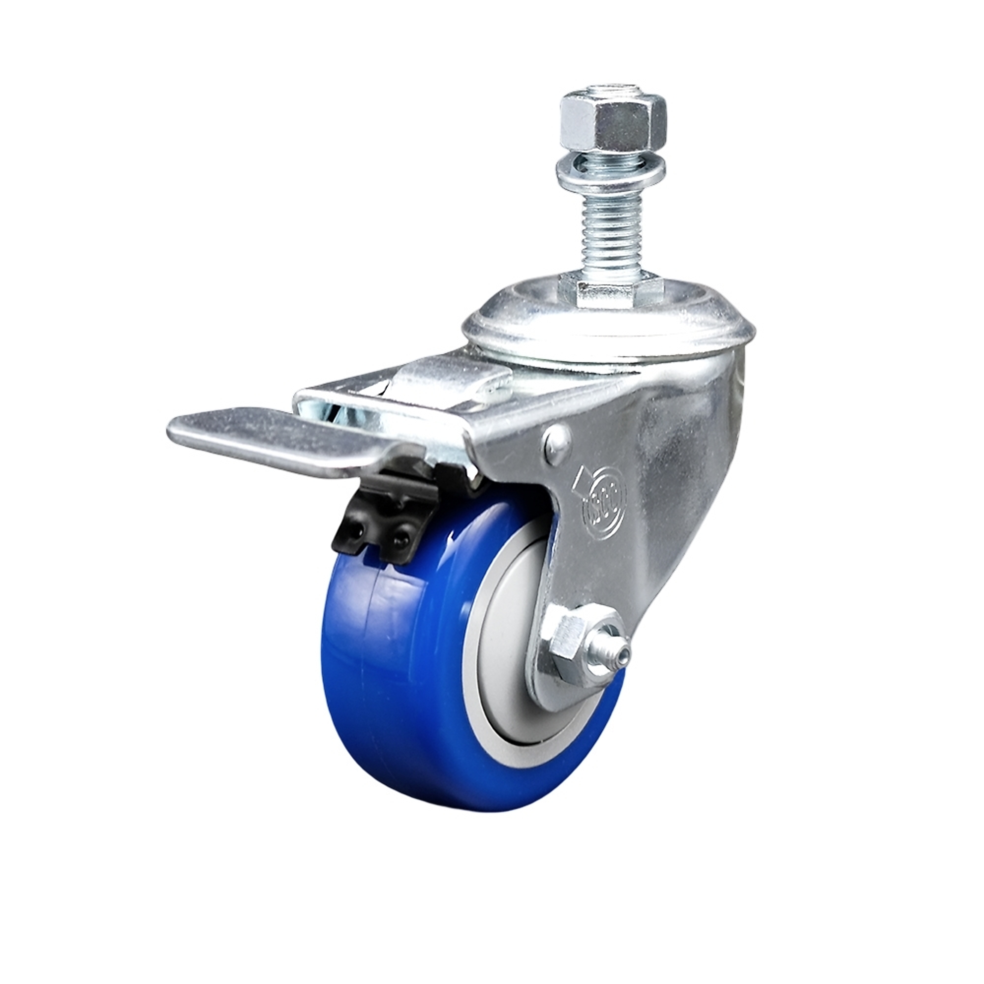 Service Caster, 3Inch x 1 1/4Inch Stem Caster, Wheel Diameter 3 in, Caster Type Swivel, Package (qty.) 1, Model SCC-SSTSTTL20S314-PPUB-BLUE-M1215