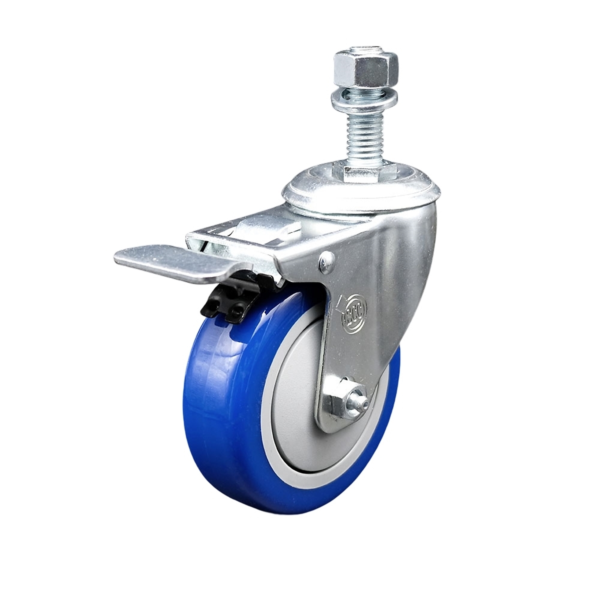 Service Caster, 4Inch x 1 1/4Inch Stem Caster, Wheel Diameter 4 in, Caster Type Swivel, Package (qty.) 1, Model SCC-TSTTL20S414-PPUB-BLUE-M1215