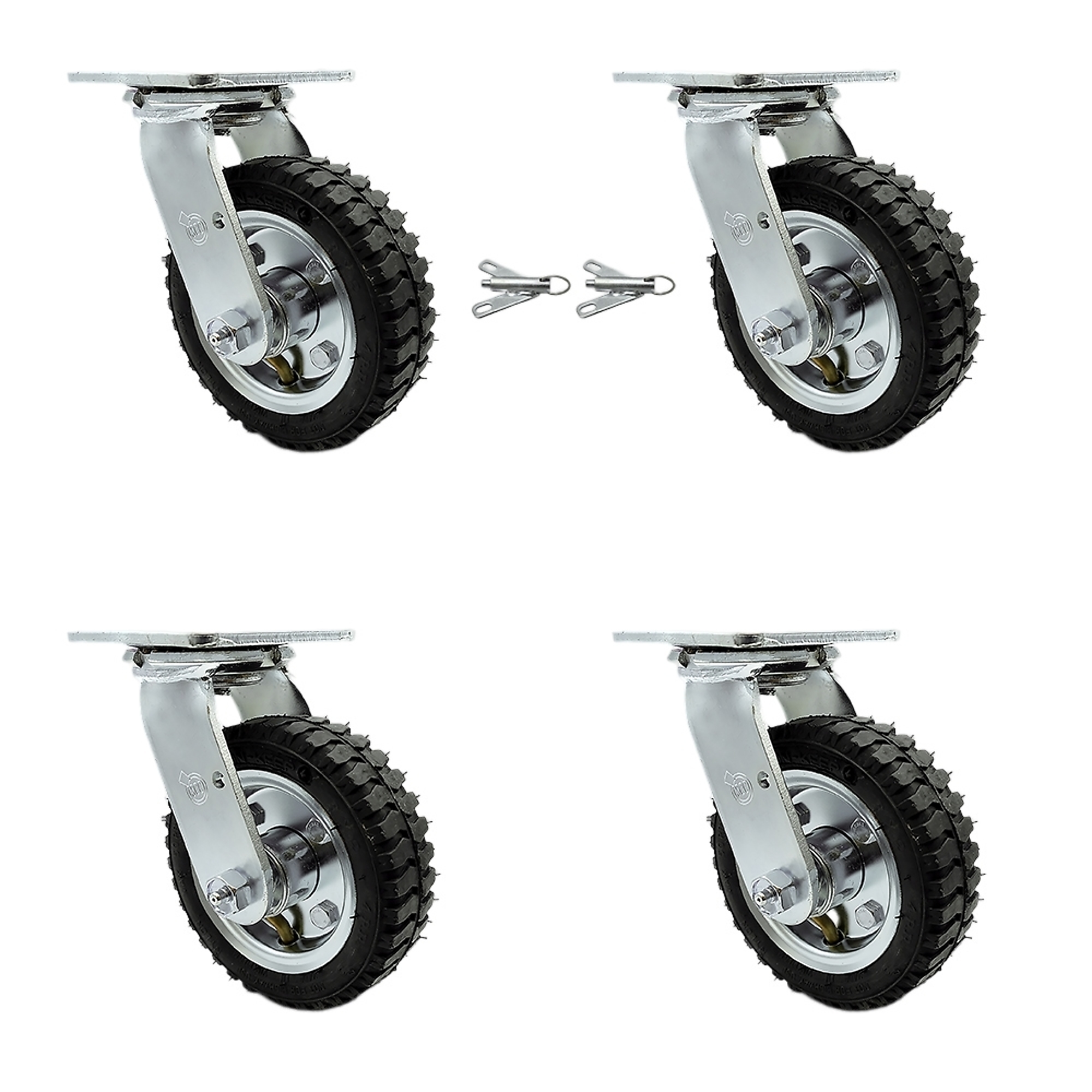 Service Caster, 6Inch x 2Inch Plate Casters, Wheel Diameter 6 in, Caster Type Swivel, Package (qty.) 4, Model SCC-100S150-PNB-BSL-2-S-2