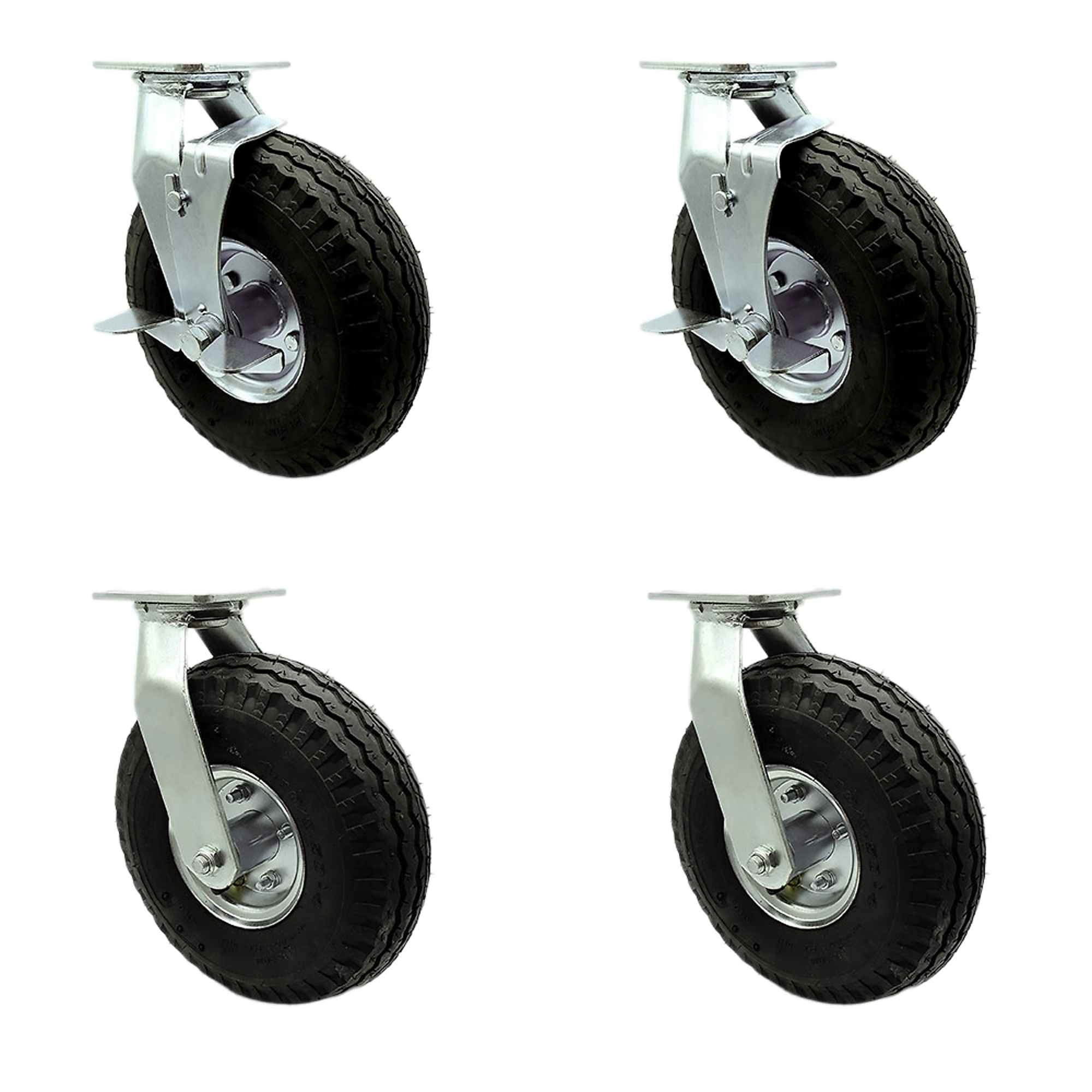 Service Caster, 10Inch x 3 1/2Inch Plate Casters, Wheel Diameter 10 in, Caster Type Swivel, Package (qty.) 4, Model SCC-100S3504-PNB-TLB-BSL-2-BSL-2
