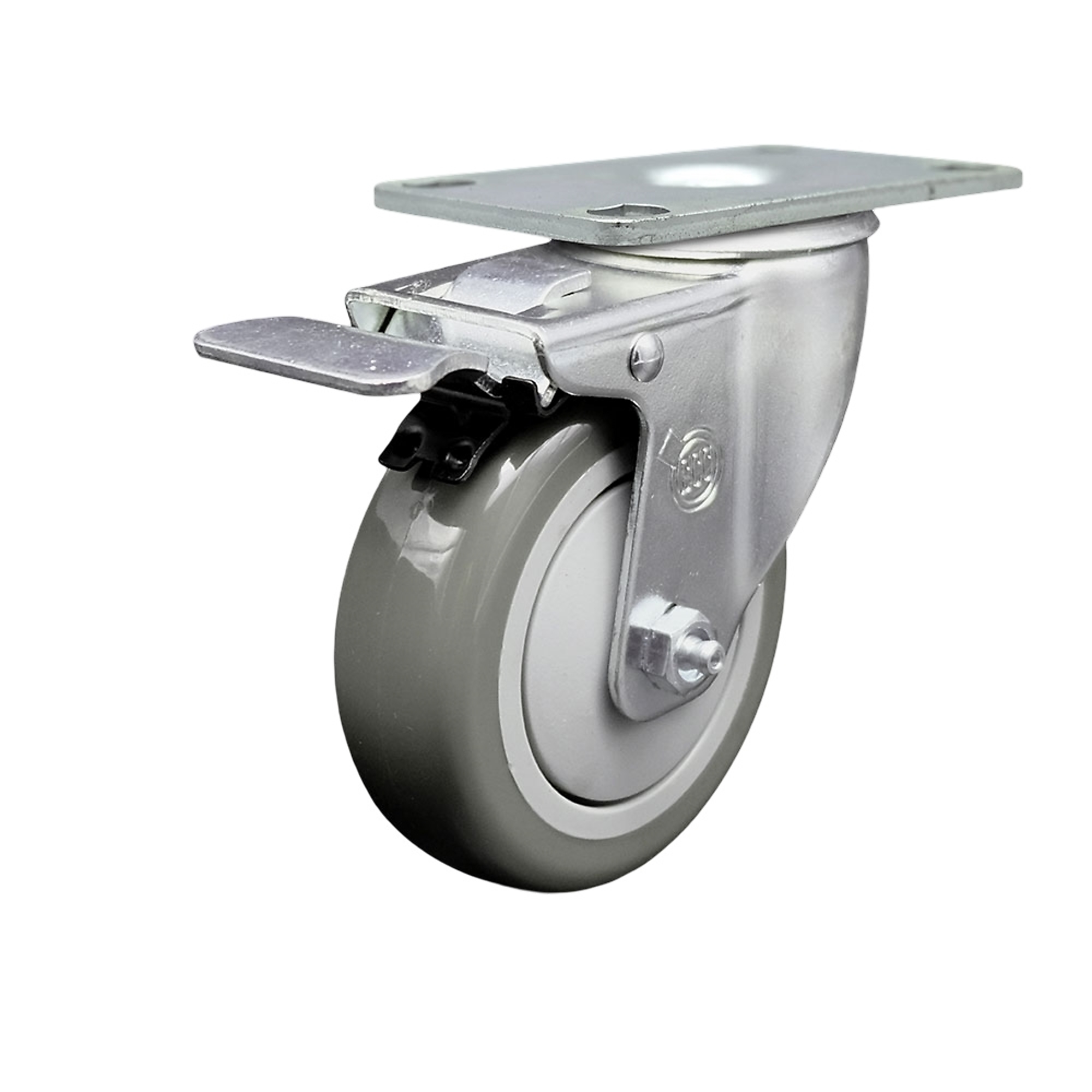 Service Caster, 4Inch x 1 1/4Inch Plate Caster, Wheel Diameter 4 in, Caster Type Swivel, Package (qty.) 1, Model SCC-SSTTL20S414-PPUB