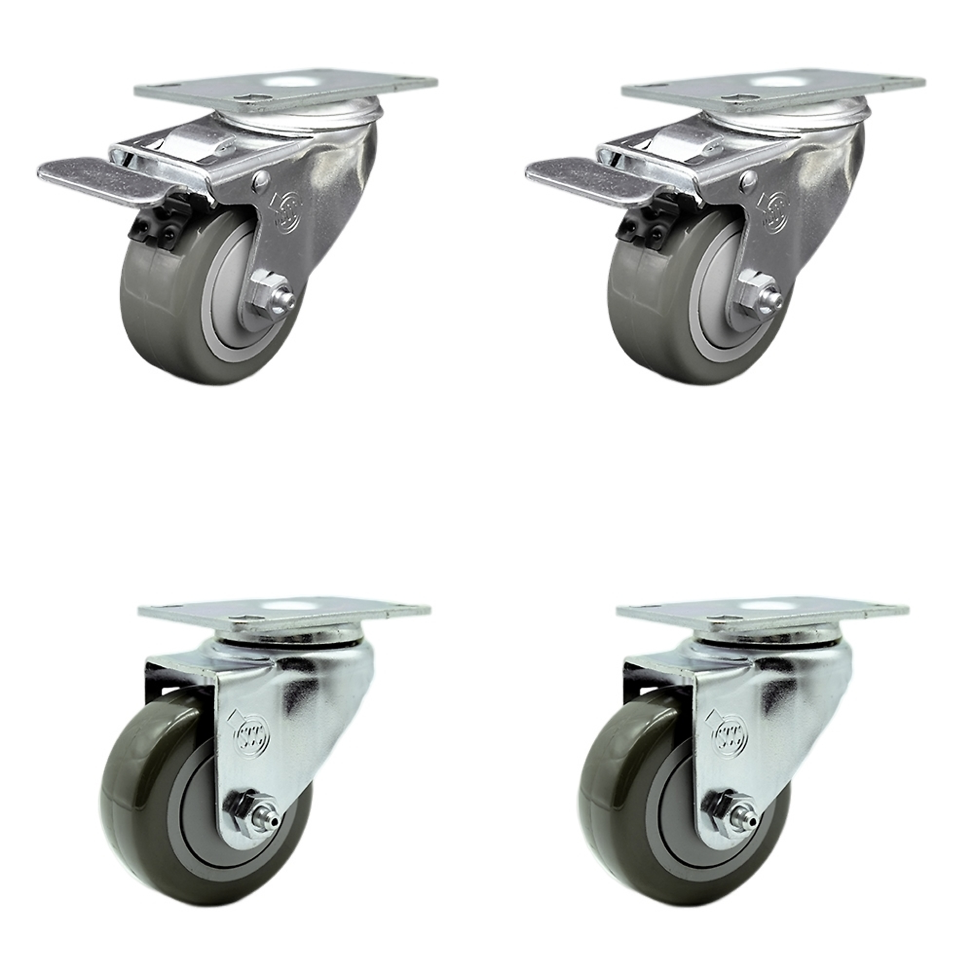 Service Caster, 3 1/2Inch x 1 1/4Inch Stem Casters, Wheel Diameter 3.5 in, Caster Type Swivel, Package (qty.) 4, Model SCC-SSTTL20S3514-PPUB-2-S-2