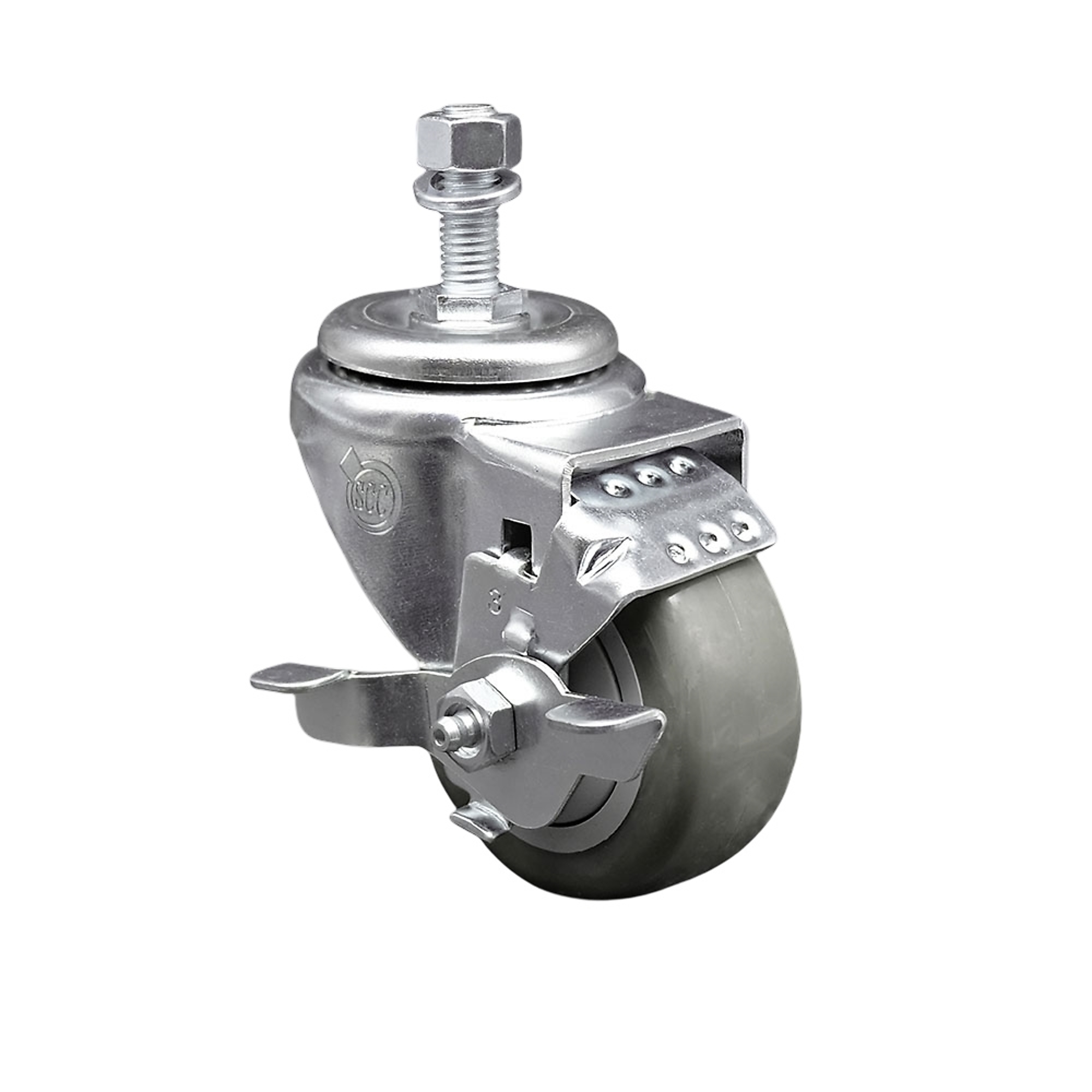 Service Caster, 3Inch x 1 1/4Inch Stem Caster, Wheel Diameter 3 in, Caster Type Swivel, Package (qty.) 1, Model SCC-SSTS20S314-PPUB-TLB-121315