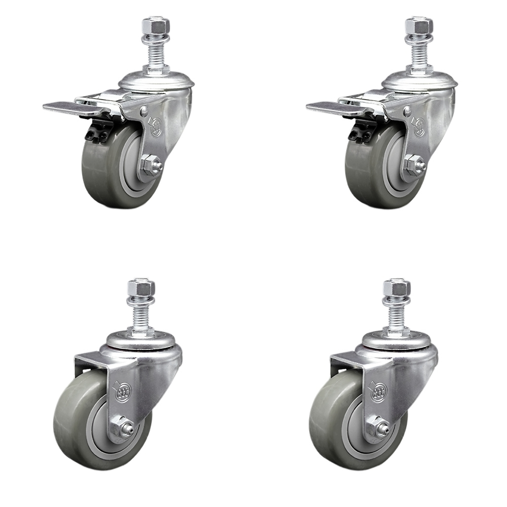 Service Caster, 3 1/2Inch x 1 1/4Inch Stem Casters, Wheel Diameter 3.5 in, Caster Type Swivel, Package (qty.) 4, Model SCC-SSTSTTL20S3514-PPUB-121315-