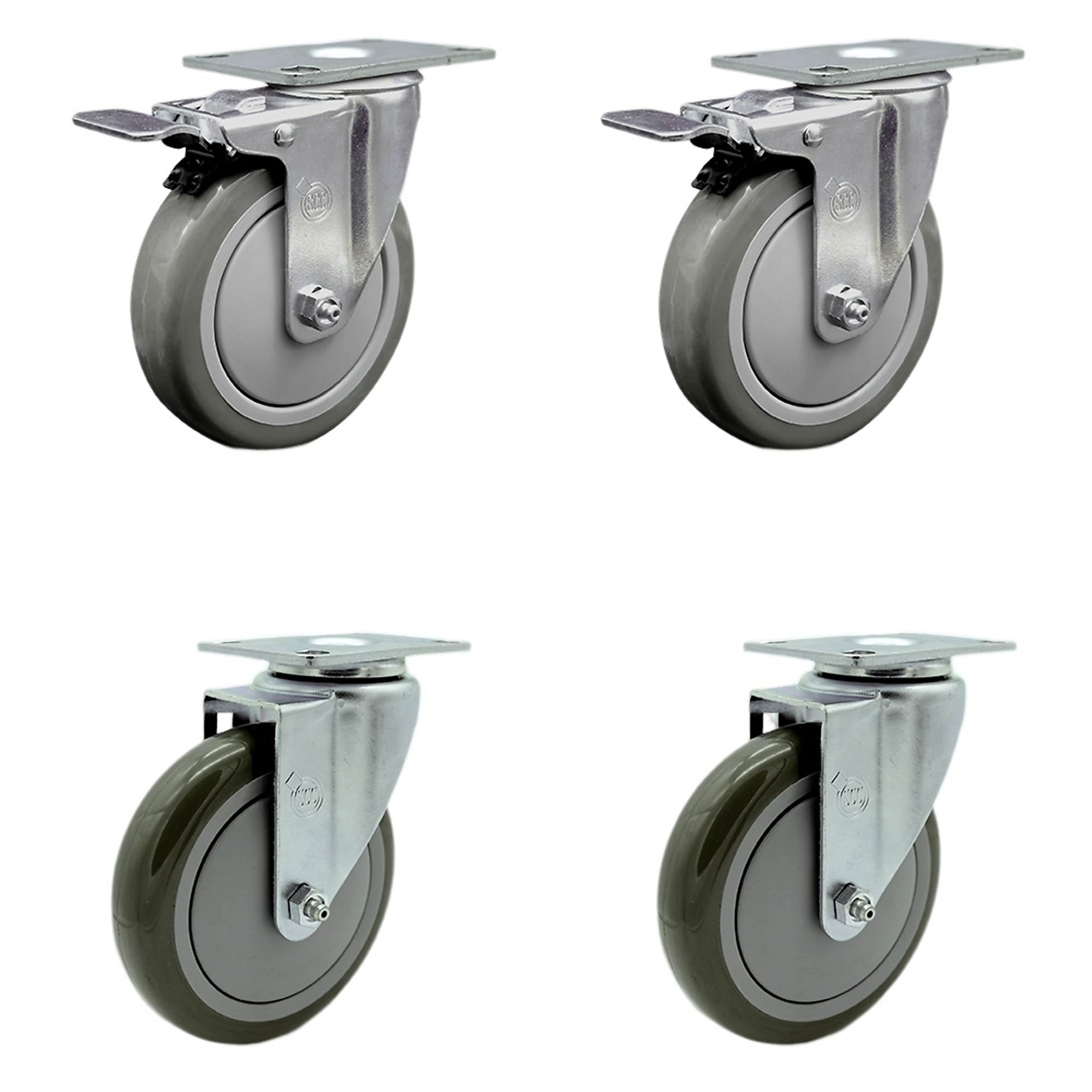 Service Caster, 5Inch x 1 1/4Inch Stem Casters, Wheel Diameter 5 in, Caster Type Swivel, Package (qty.) 4, Model SCC-SSTTL20S514-PPUB-2-S-2