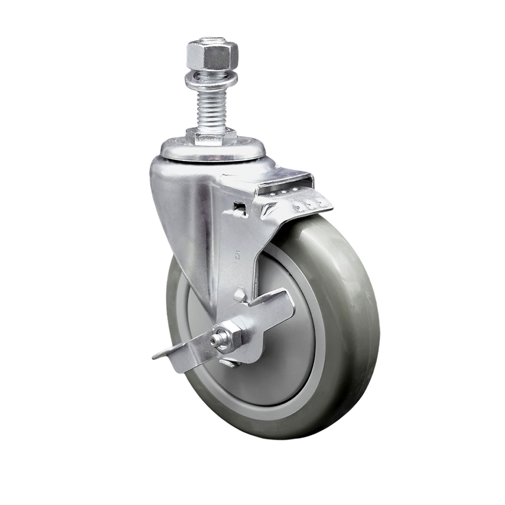 Service Caster, 5Inch x 1 1/4Inch Stem Caster, Wheel Diameter 5 in, Caster Type Swivel, Package (qty.) 1, Model SCC-SSTS20S514-PPUB-TLB-121315