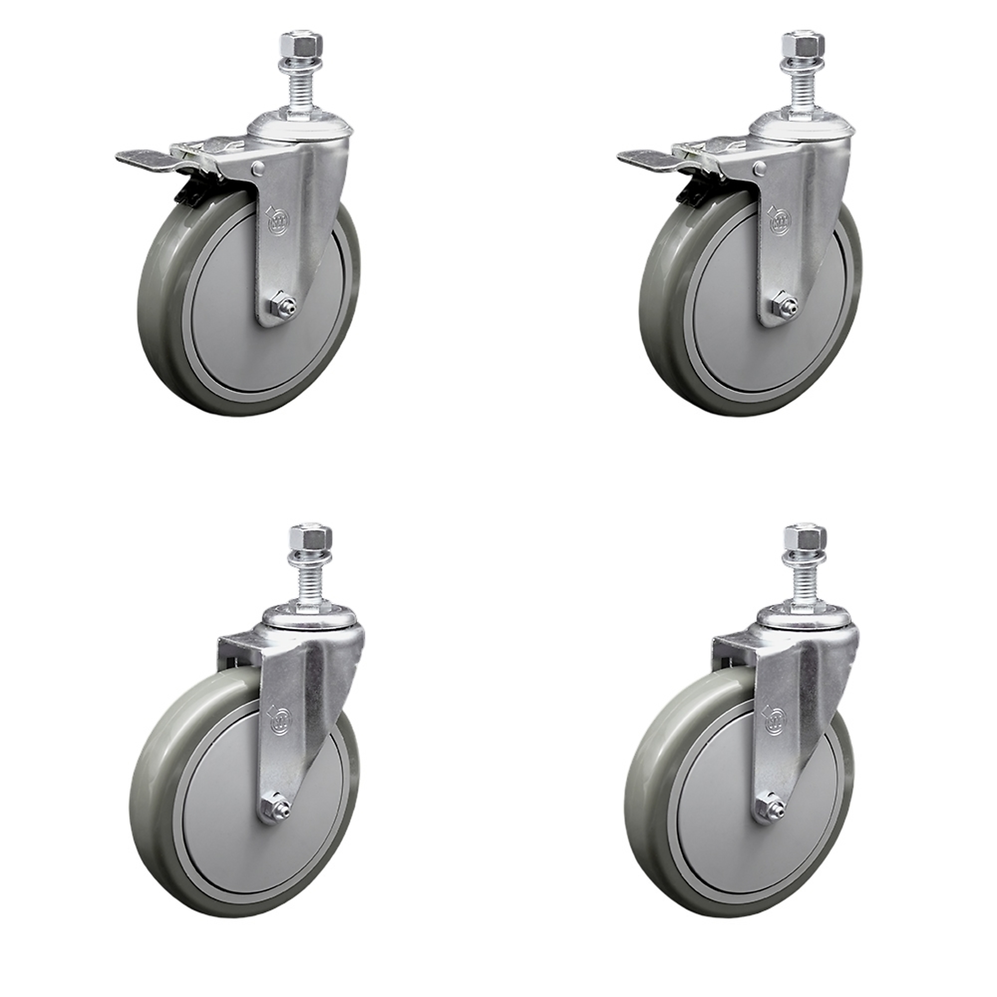 Service Caster, 6Inch x 1 1/4Inch Stem Casters, Wheel Diameter 6 in, Caster Type Swivel, Package (qty.) 4, Model SCC-TSTTL20S614-PPUB-121315-2-S-2