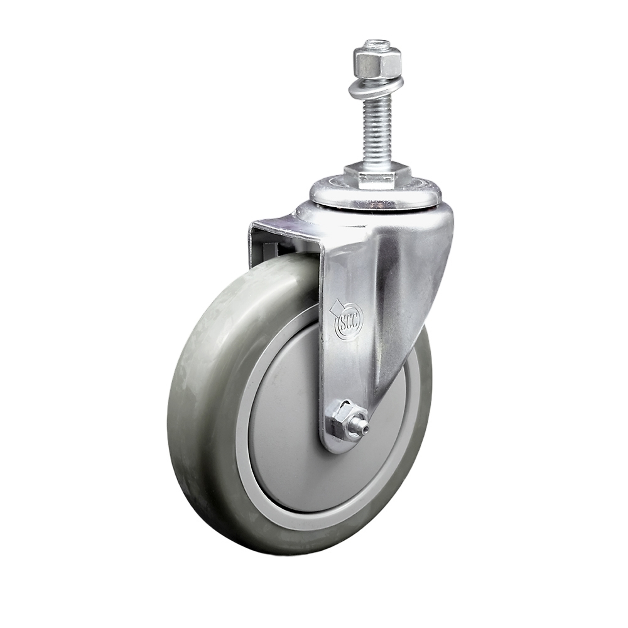 Service Caster, 5Inch x 1 1/4Inch Stem Caster, Wheel Diameter 5 in, Caster Type Swivel, Package (qty.) 1, Model SCC-TS20S514-PPUB-381615