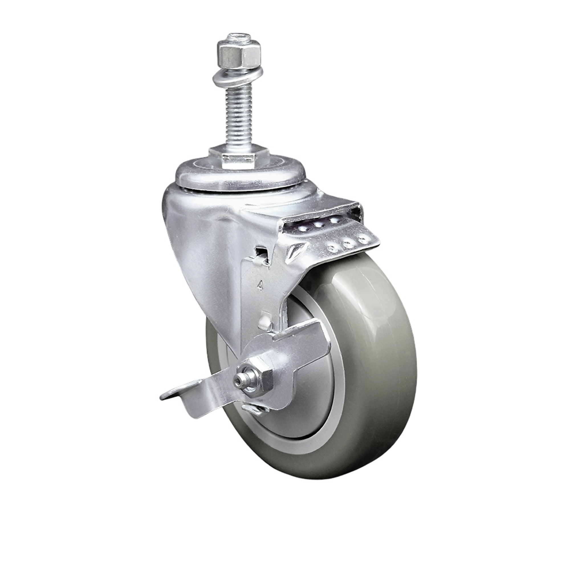 Service Caster, 4Inch x 1 1/4Inch Stem Caster, Wheel Diameter 4 in, Caster Type Swivel, Package (qty.) 1, Model SCC-SSTS20S414-PPUB-TLB-381615