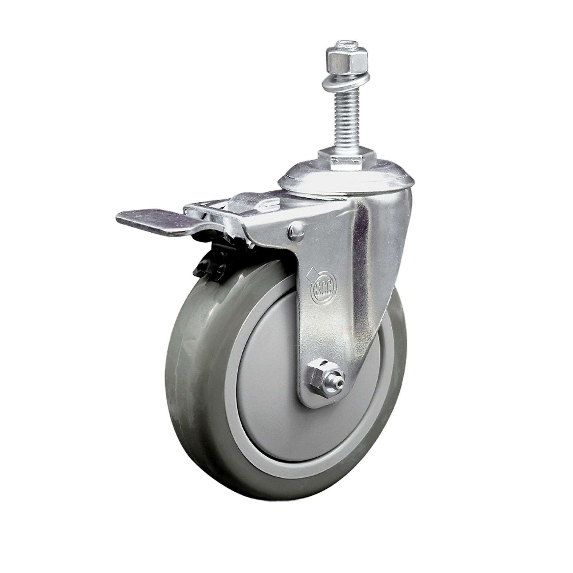 Service Caster, 5Inch x 1 1/4Inch Stem Caster, Wheel Diameter 5 in, Caster Type Swivel, Package (qty.) 1, Model SCC-TSTTL20S514-PPUB-M1015