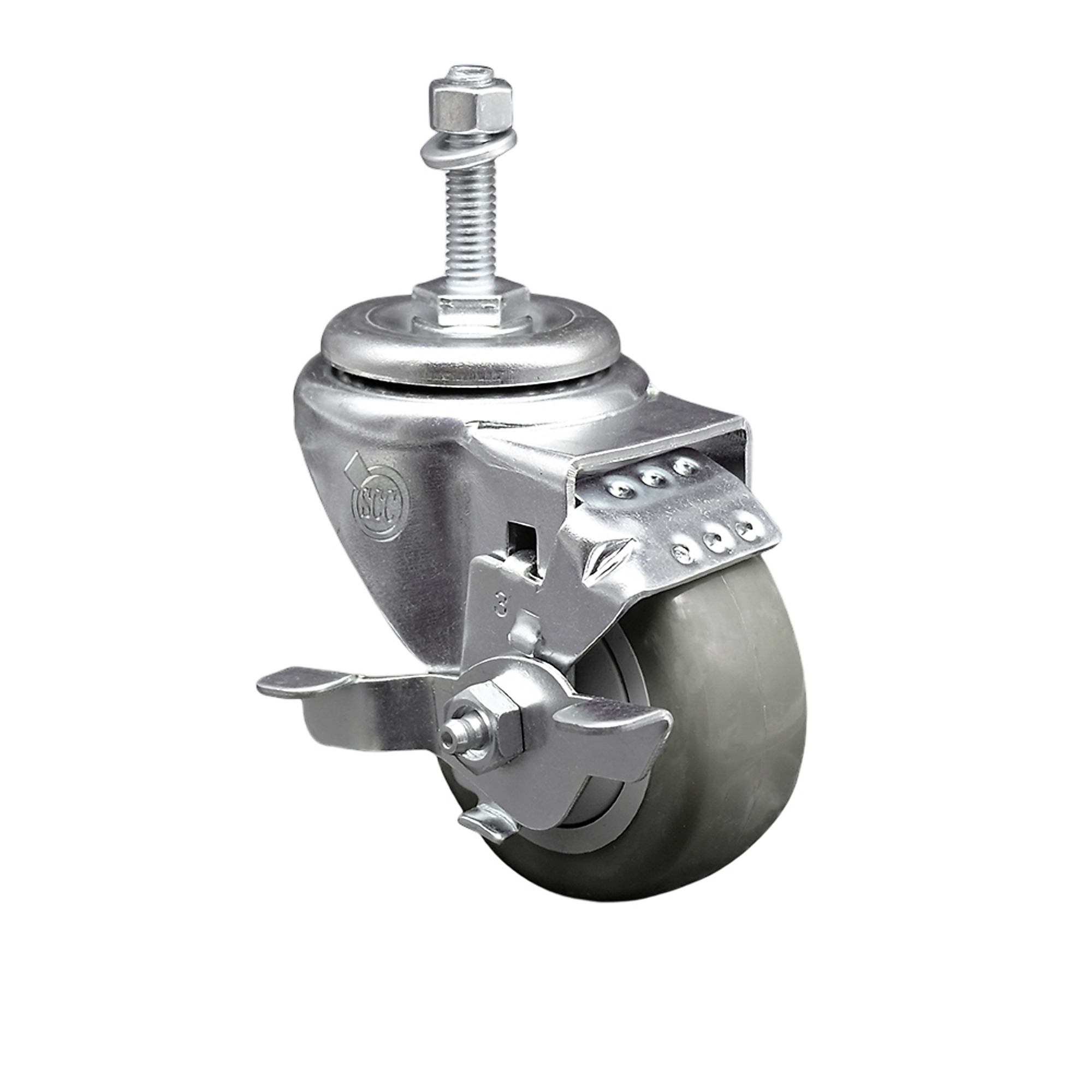 Service Caster, 3 1/2Inch x 1 1/4Inch Stem Caster, Wheel Diameter 3.5 in, Caster Type Swivel, Package (qty.) 1, Model SCC-SSTS20S3514-PPUB-TLB-M1015