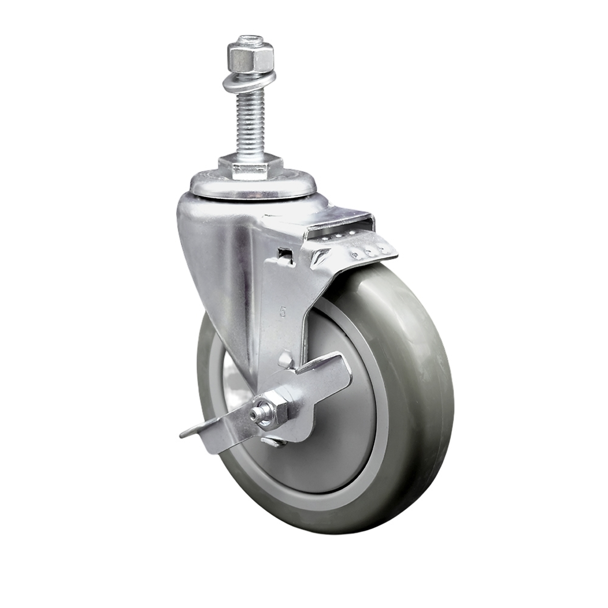 Service Caster, 5Inch x 1 1/4Inch Stem Caster, Wheel Diameter 5 in, Caster Type Swivel, Package (qty.) 1, Model SCC-SSTS20S514-PPUB-TLB-M1015