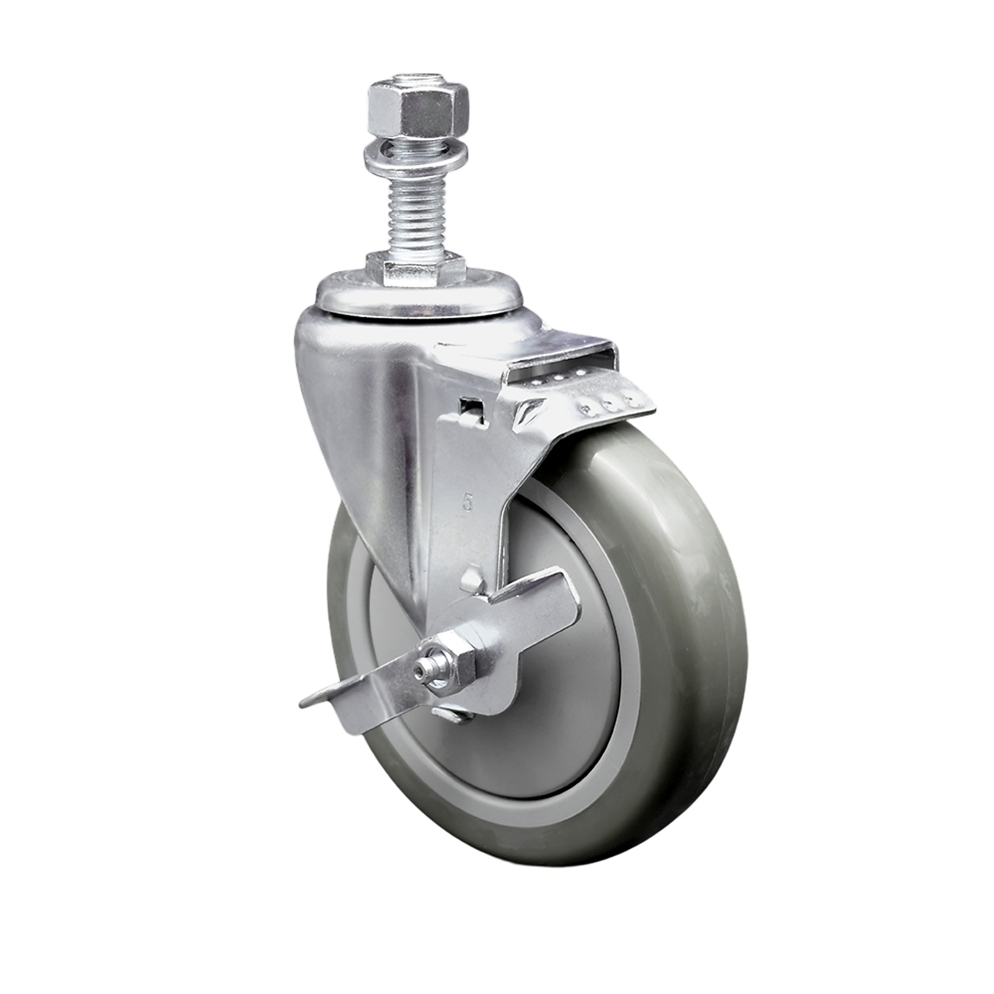 Service Caster, 5Inch x 1 1/4Inch Stem Caster, Wheel Diameter 5 in, Caster Type Swivel, Package (qty.) 1, Model SCC-TS20S514-PPUB-TLB-M1215