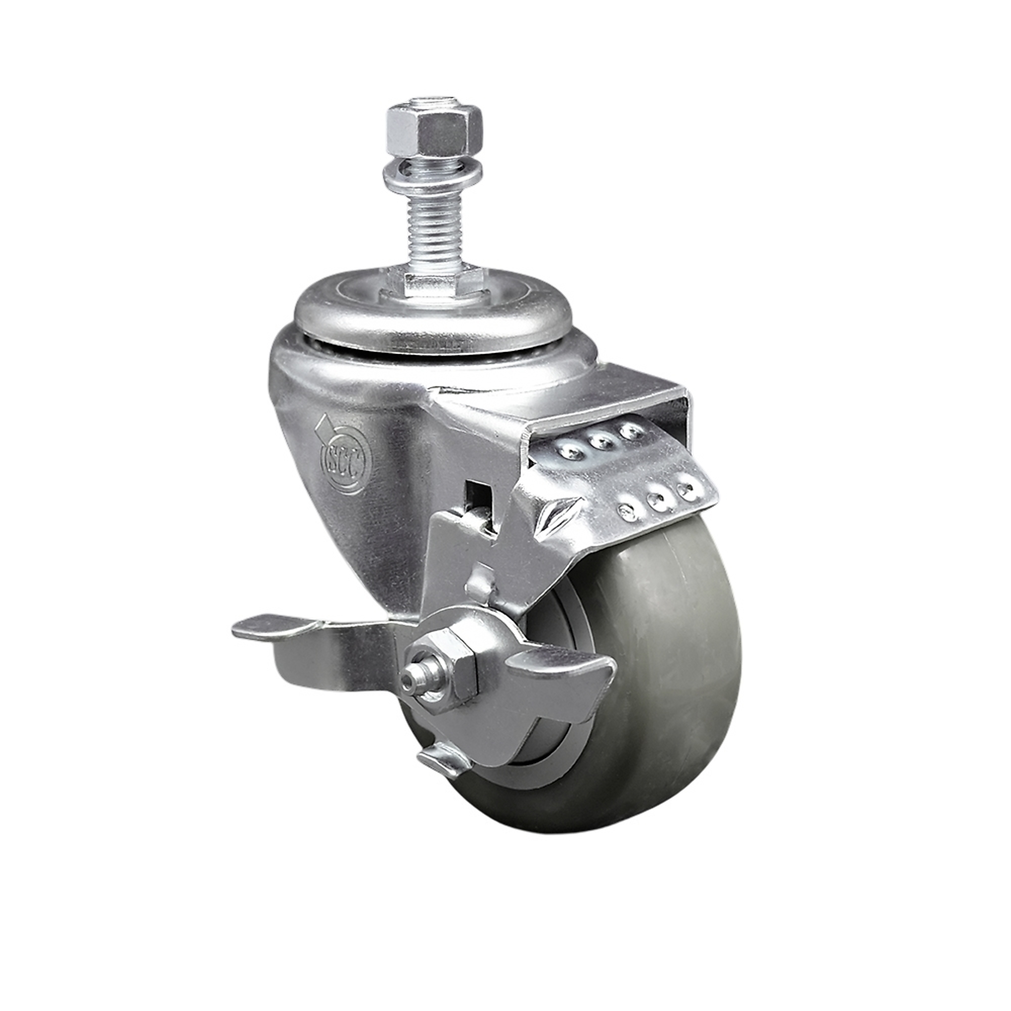 Service Caster, 3 1/2Inch x 1 1/4Inch Stem Caster, Wheel Diameter 3.5 in, Caster Type Swivel, Package (qty.) 1, Model SCC-TS20S3514-PPUB-TLB-M1215