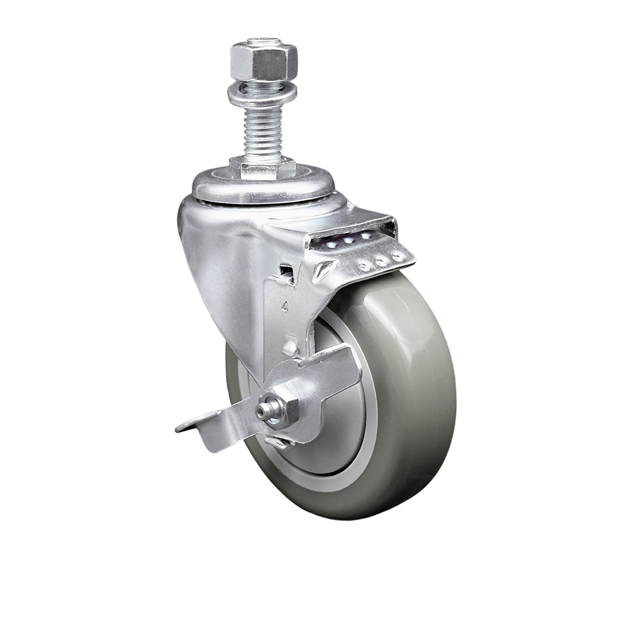 Service Caster, 4Inch x 1 1/4Inch Stem Caster, Wheel Diameter 4 in, Caster Type Swivel, Package (qty.) 1, Model SCC-TS20S414-PPUB-TLB-M1215