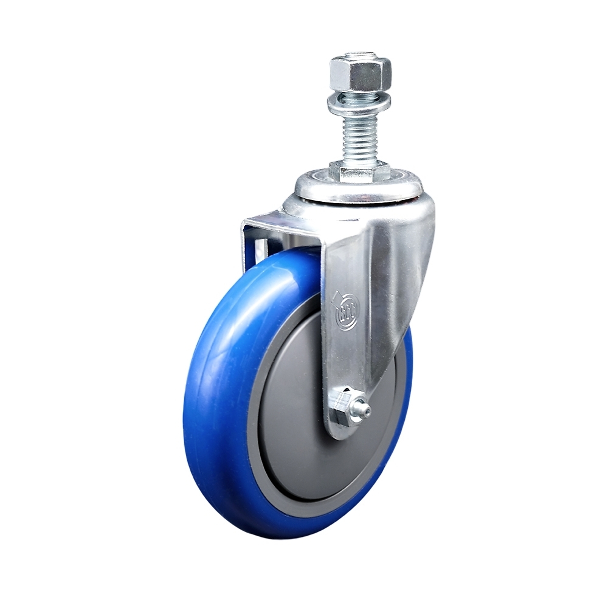 Service Caster, 5Inch x 1 1/4Inch Stem Caster, Wheel Diameter 5 in, Caster Type Swivel, Package (qty.) 1, Model SCC-TS20S514-PPUB-BLUE-M1215