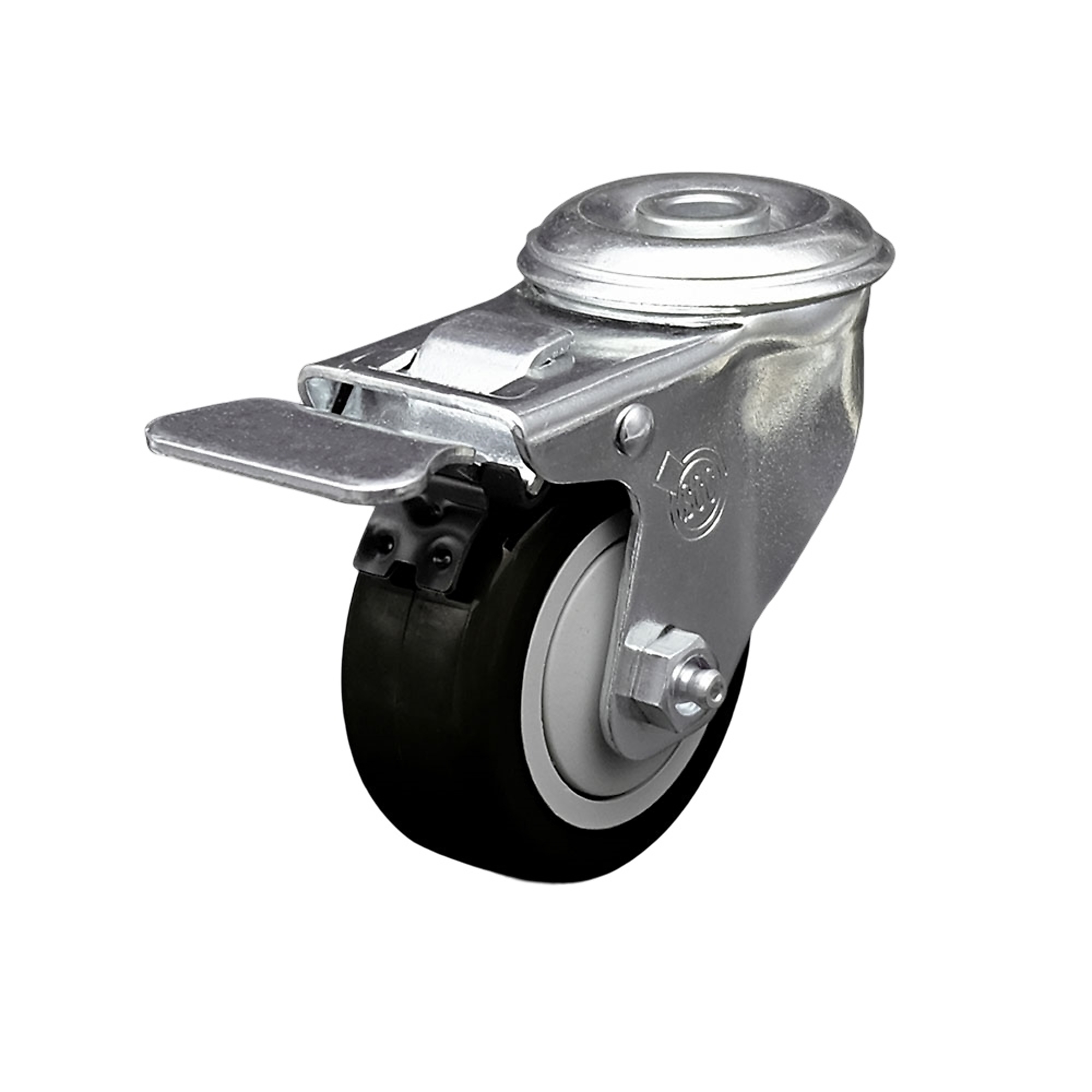 Service Caster, 3Inch x 1 1/4Inch Stem Caster, Wheel Diameter 3 in, Caster Type Swivel, Package (qty.) 1, Model SCC-BHTTL20S314-PPUB-BLK