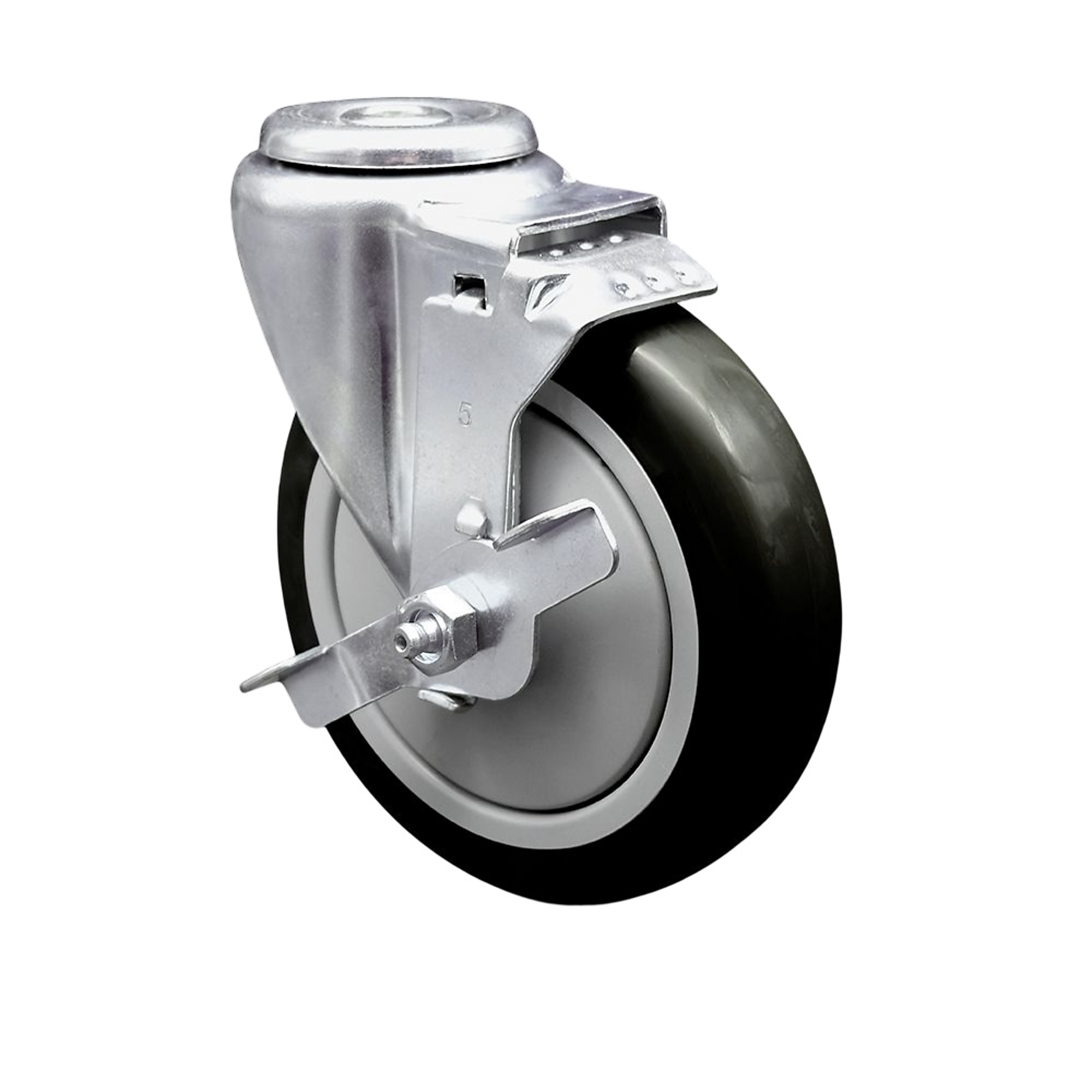 Service Caster, 5Inch x 1 1/4Inch Stem Caster, Wheel Diameter 5 in, Caster Type Swivel, Package (qty.) 1, Model SCC-BH20S514-PPUB-BLK-TLB