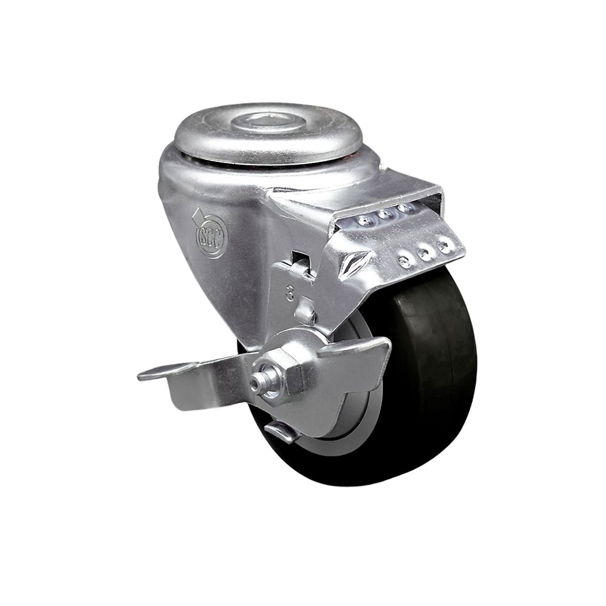 Service Caster, 3 1/2Inch x 1 1/4Inch Stem Caster, Wheel Diameter 3.5 in, Caster Type Swivel, Package (qty.) 1, Model SCC-BH20S3514-PPUB-BLK-TLB