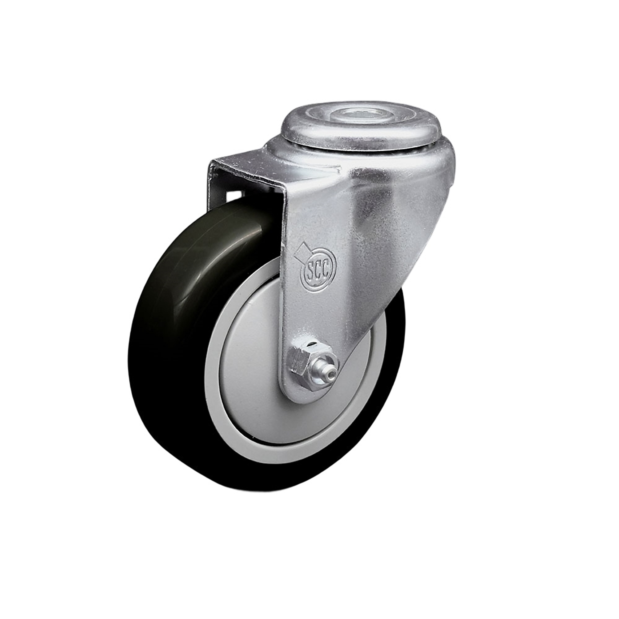 Service Caster, 4Inch x 1 1/4Inch Stem Caster, Wheel Diameter 4 in, Caster Type Swivel, Package (qty.) 1, Model SCC-BH20S414-PPUB-BLK