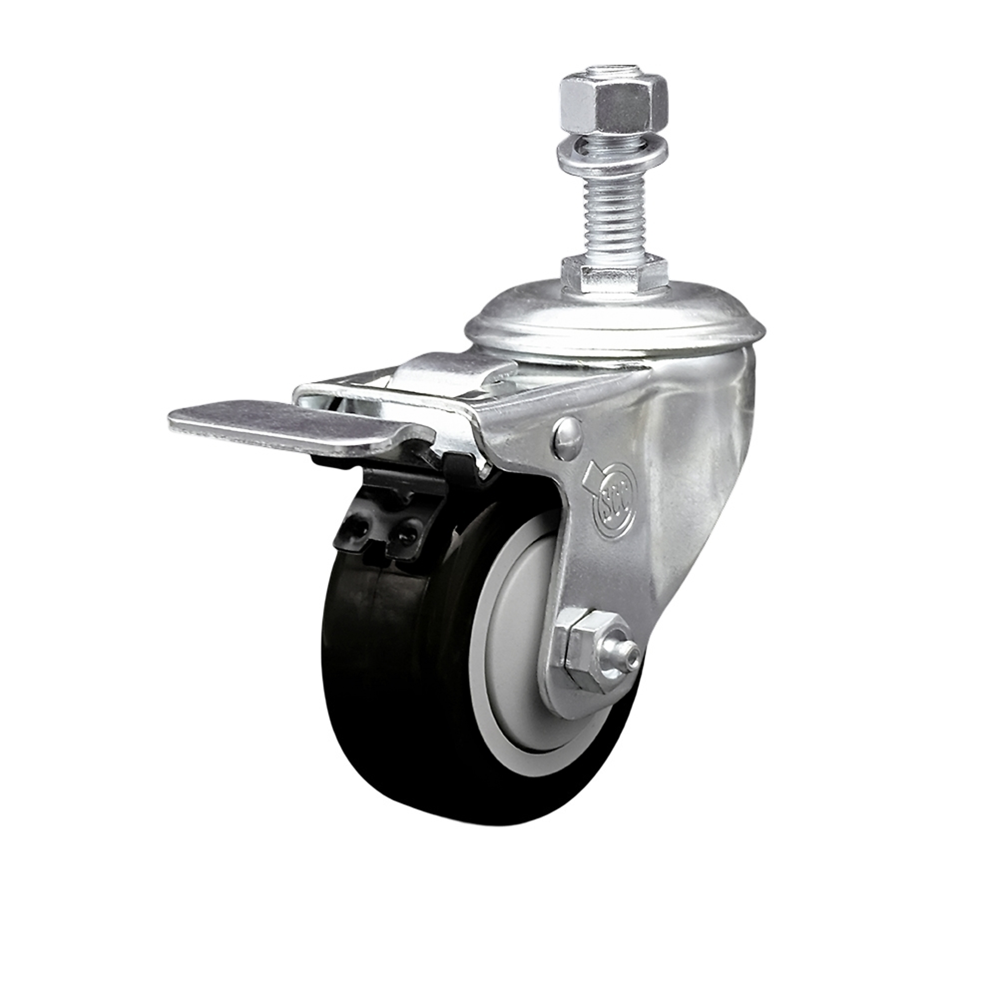 Service Caster, 3 1/2Inch x 1 1/4Inch Stem Caster, Wheel Diameter 3.5 in, Caster Type Swivel, Package (qty.) 1, Model SCC-TSTTL20S3514-PPUB-BLK-121315