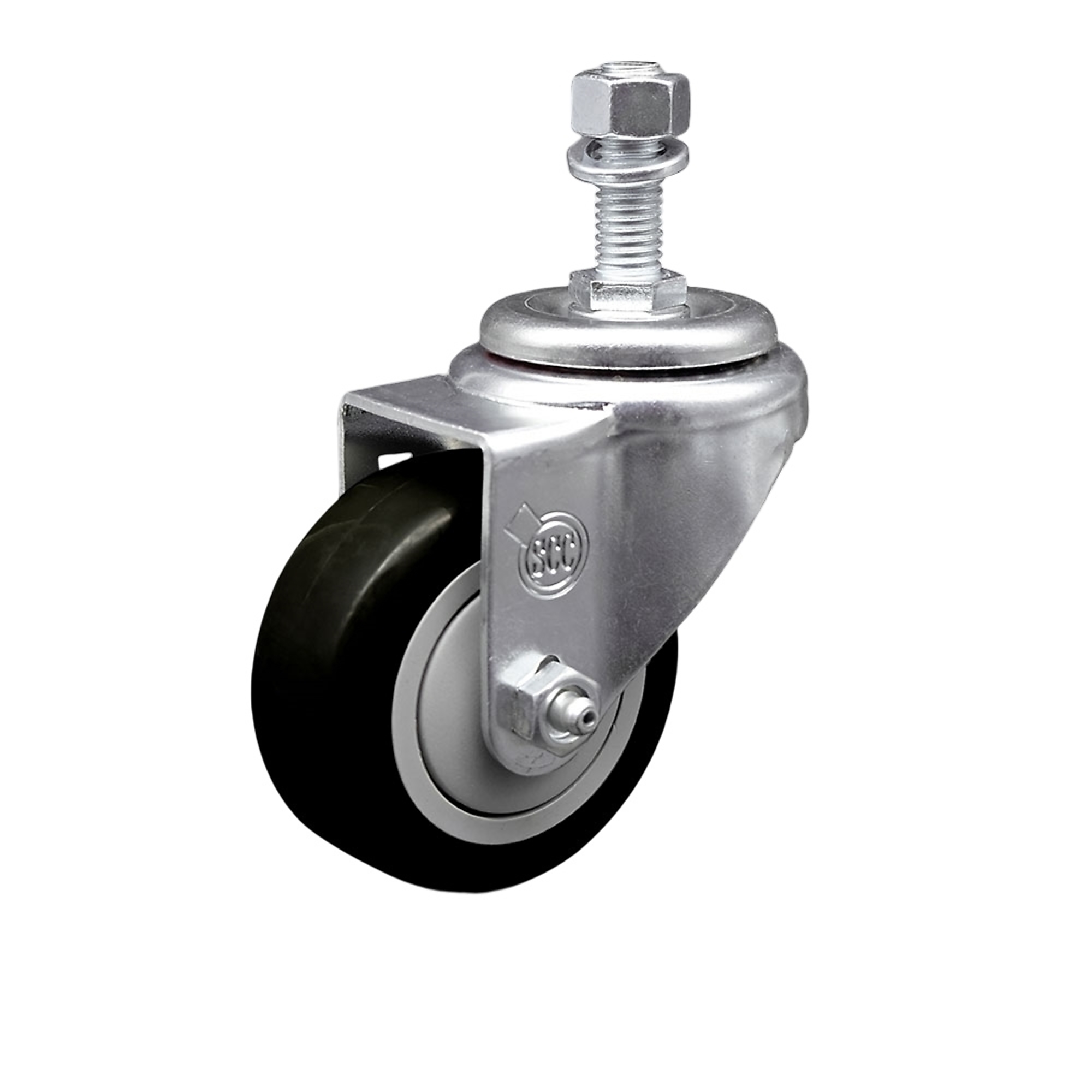 Service Caster, 3Inch x 1 1/4Inch Stem Caster, Wheel Diameter 3 in, Caster Type Swivel, Package (qty.) 1, Model SCC-SSTS20S314-PPUB-BLK-121315