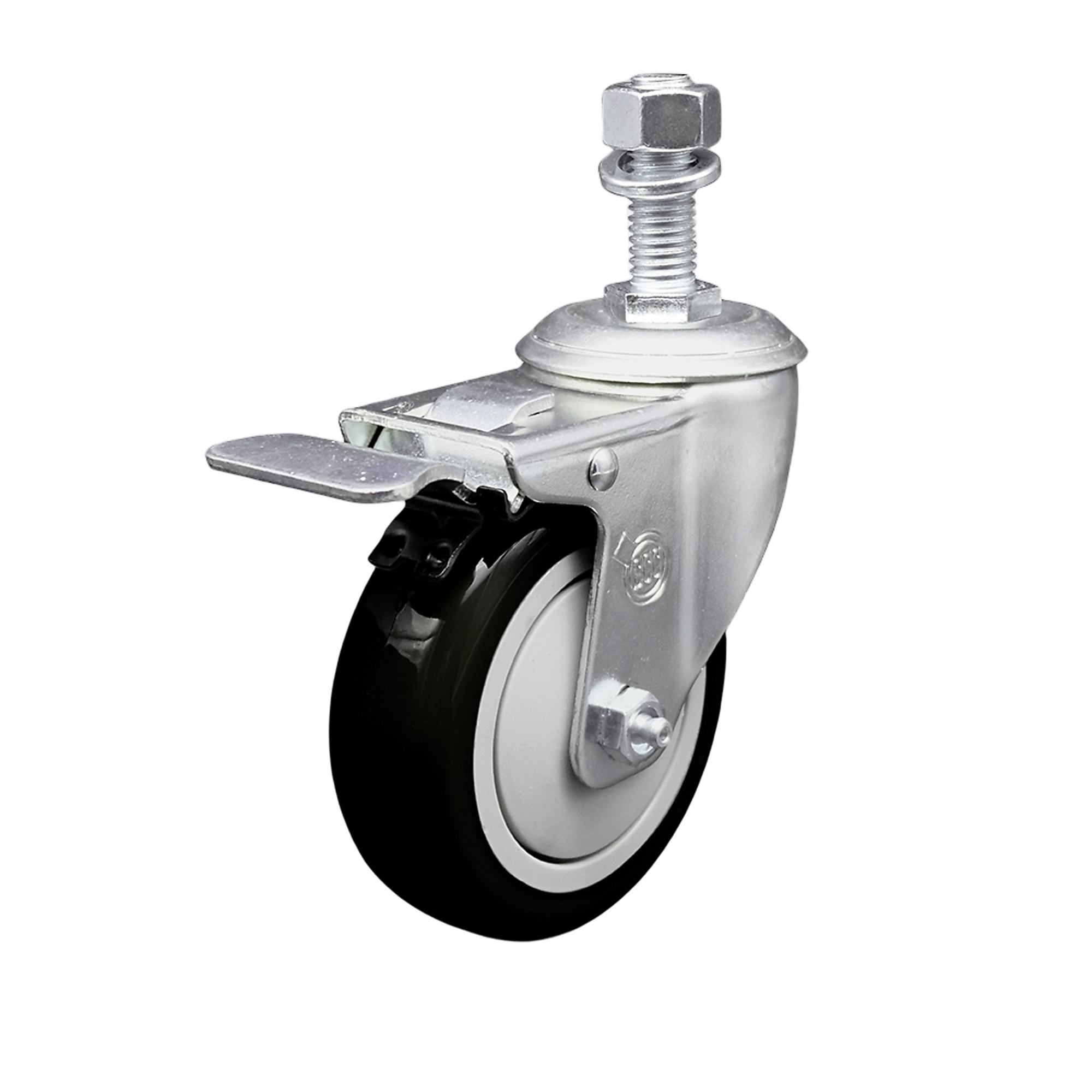 Service Caster, 4Inch x 1 1/4Inch Stem Caster, Wheel Diameter 4 in, Caster Type Swivel, Package (qty.) 1, Model SCC-SSTSTTL20S414-PPUB-BLK-121315