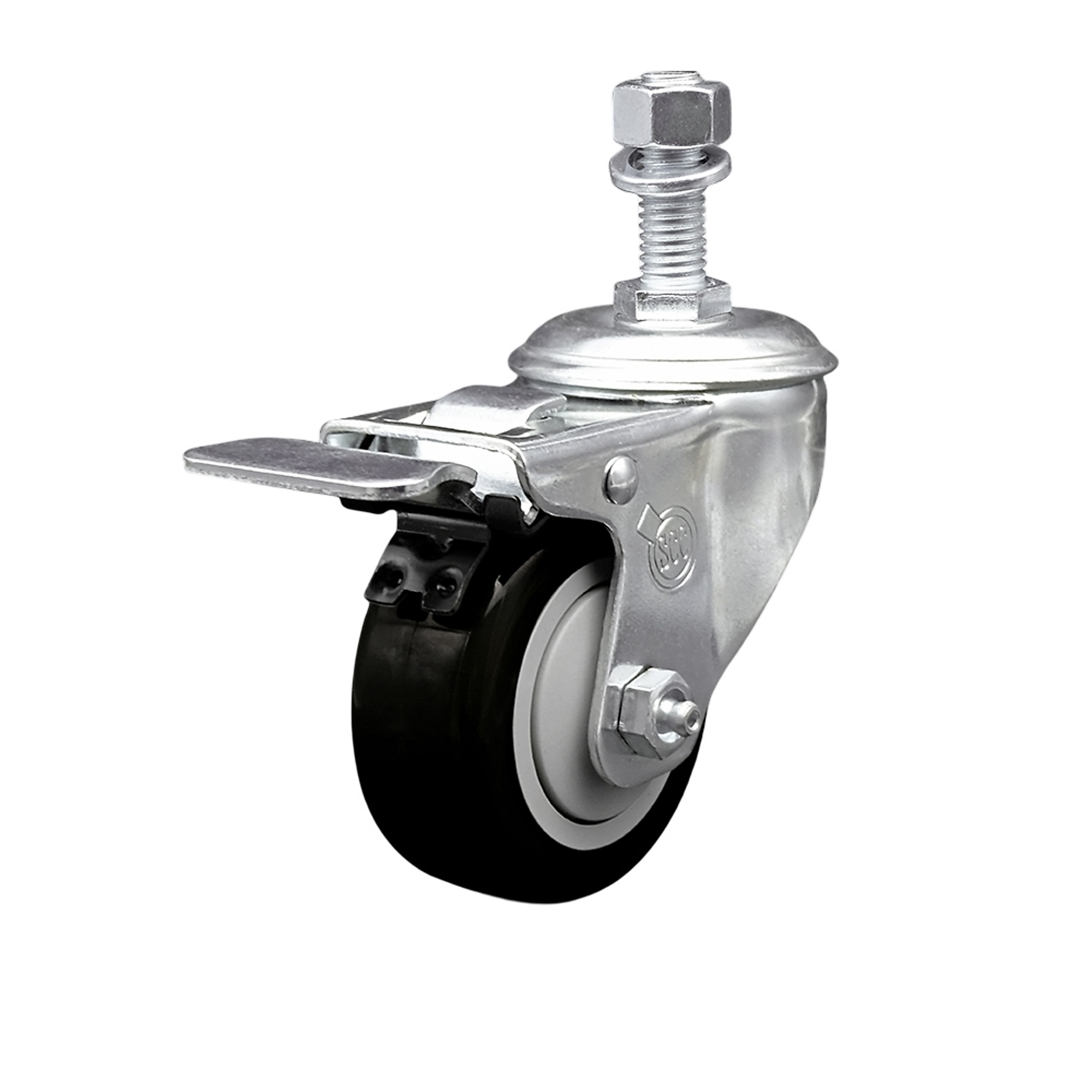 Service Caster, 3Inch x 1 1/4Inch Stem Caster, Wheel Diameter 3 in, Caster Type Swivel, Package (qty.) 1, Model SCC-TSTTL20S314-PPUB-BLK-121315