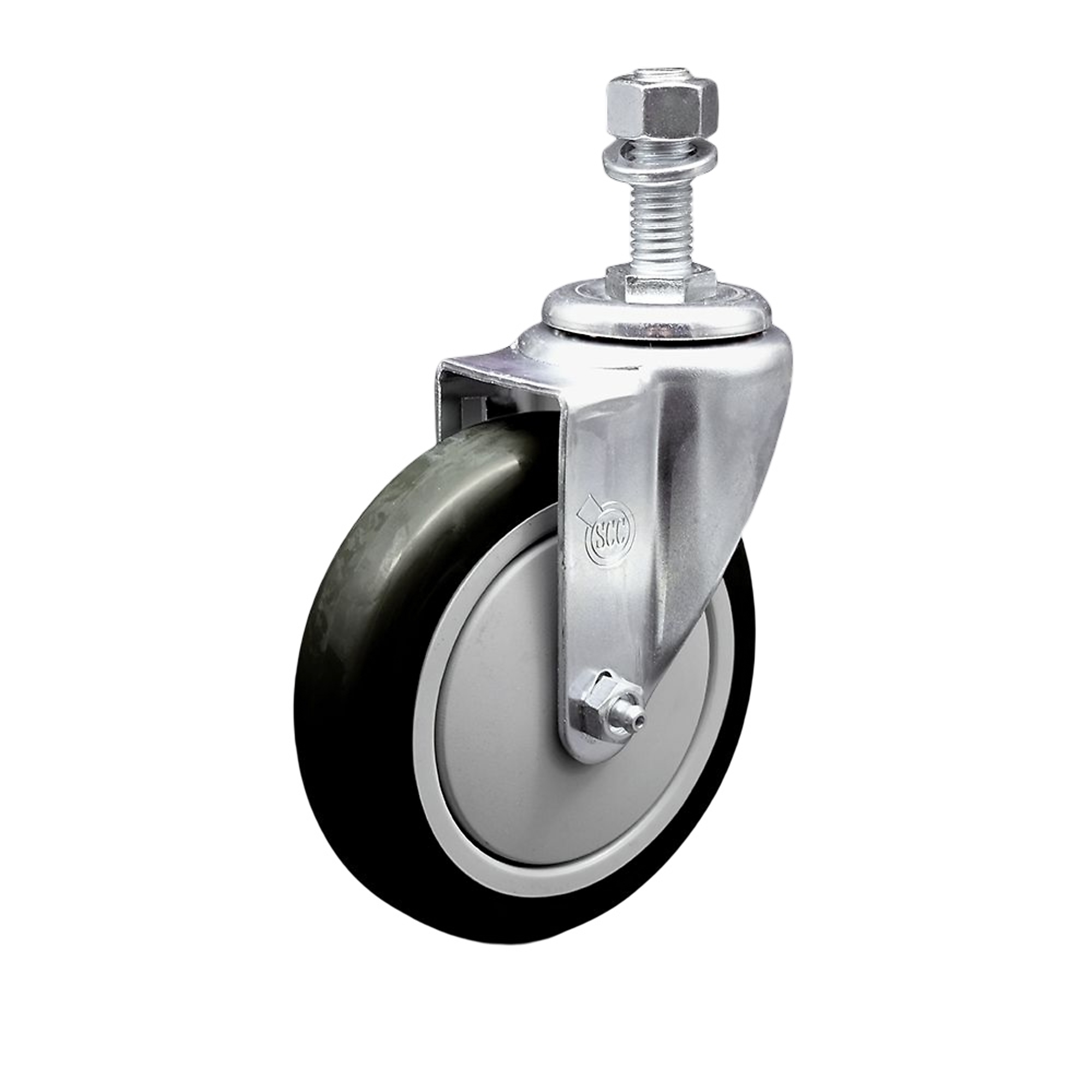 Service Caster, 5Inch x 1 1/4Inch Stem Caster, Wheel Diameter 5 in, Caster Type Swivel, Package (qty.) 1, Model SCC-TSTTL20S514-PPUB-BLK-121315