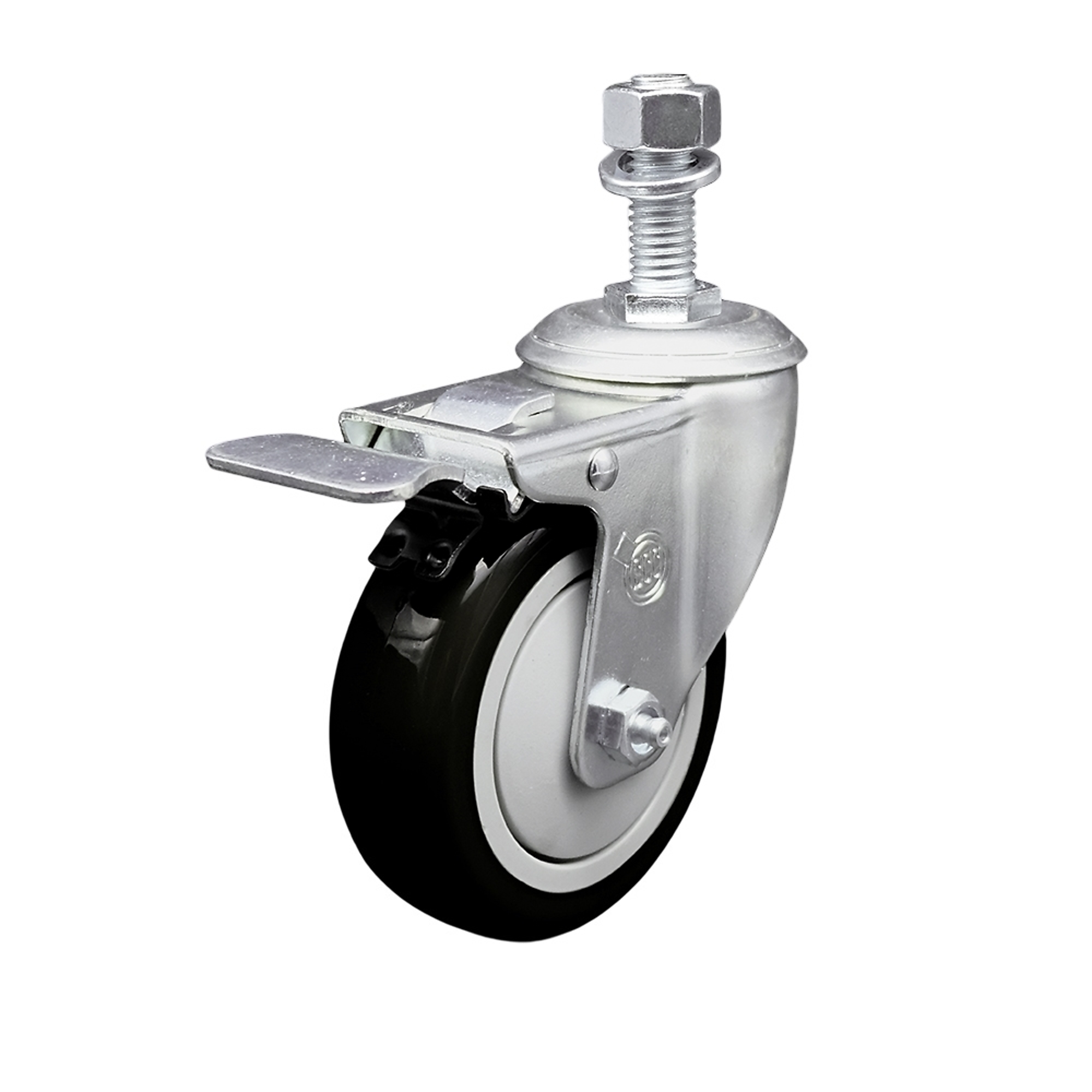 Service Caster, 4Inch x 1 1/4Inch Stem Caster, Wheel Diameter 4 in, Caster Type Swivel, Package (qty.) 1, Model SCC-TSTTL20S414-PPUB-BLK-121315