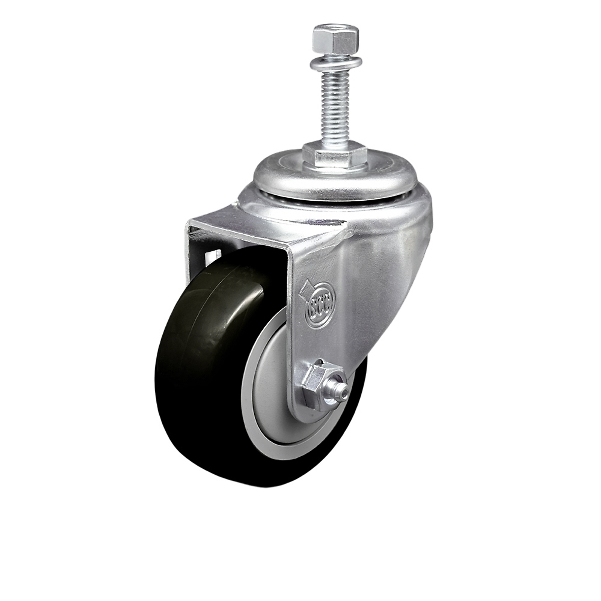 Service Caster, 3 1/2Inch x 1 1/4Inch Stem Caster, Wheel Diameter 3.5 in, Caster Type Swivel, Package (qty.) 1, Model SCC-TS20S3514-PPUB-BLK-381615