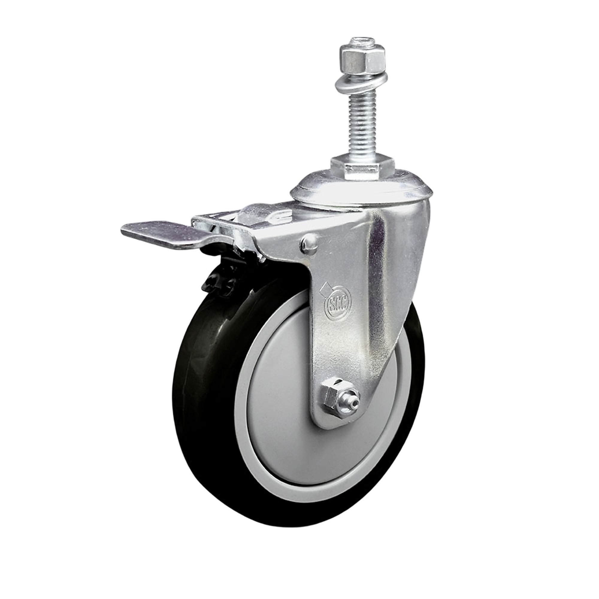 Service Caster, 5Inch x 1 1/4Inch Stem Caster, Wheel Diameter 5 in, Caster Type Swivel, Package (qty.) 1, Model SCC-TSTTL20S514-PPUB-BLK-381615