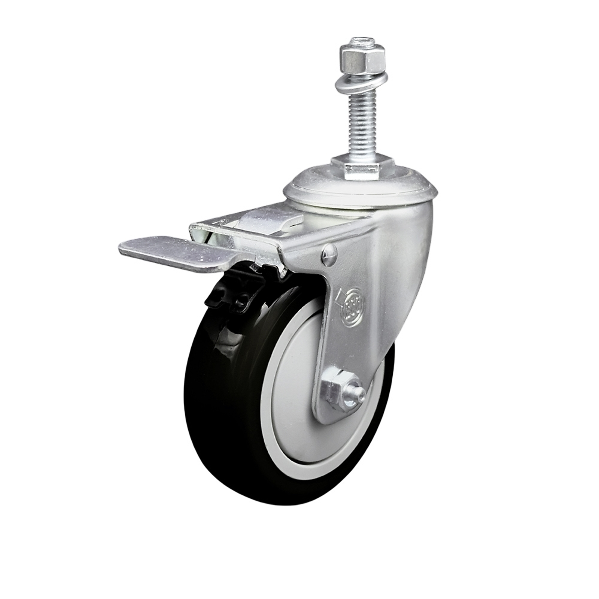 Service Caster, 4Inch x 1 1/4Inch Stem Caster, Wheel Diameter 4 in, Caster Type Swivel, Package (qty.) 1, Model SCC-TSTTL20S414-PPUB-BLK-381615