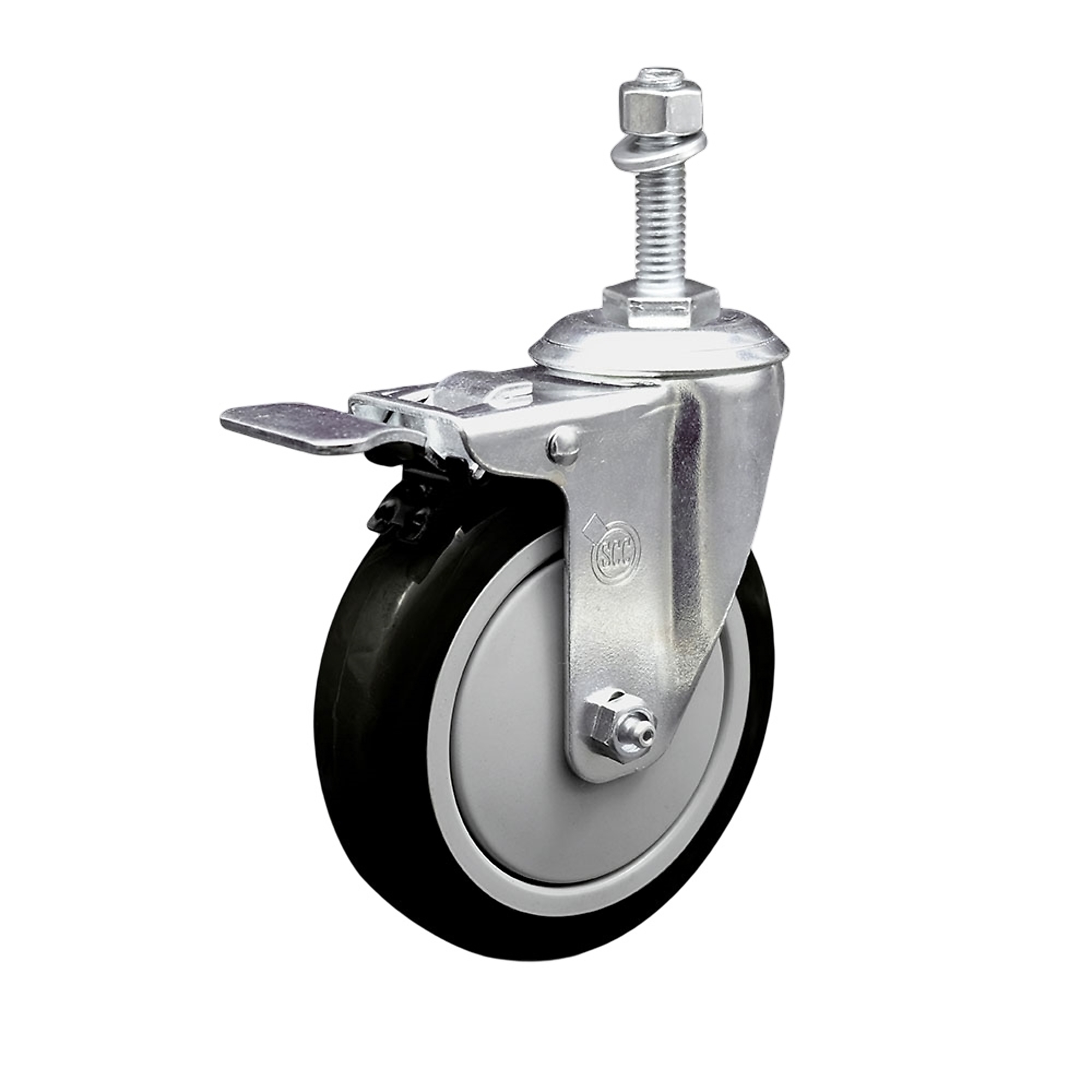 Service Caster, 5Inch x 1 1/4Inch Stem Caster, Wheel Diameter 5 in, Caster Type Swivel, Package (qty.) 1, Model SCC-SSTSTTL20S514-PPUB-BLK-381615