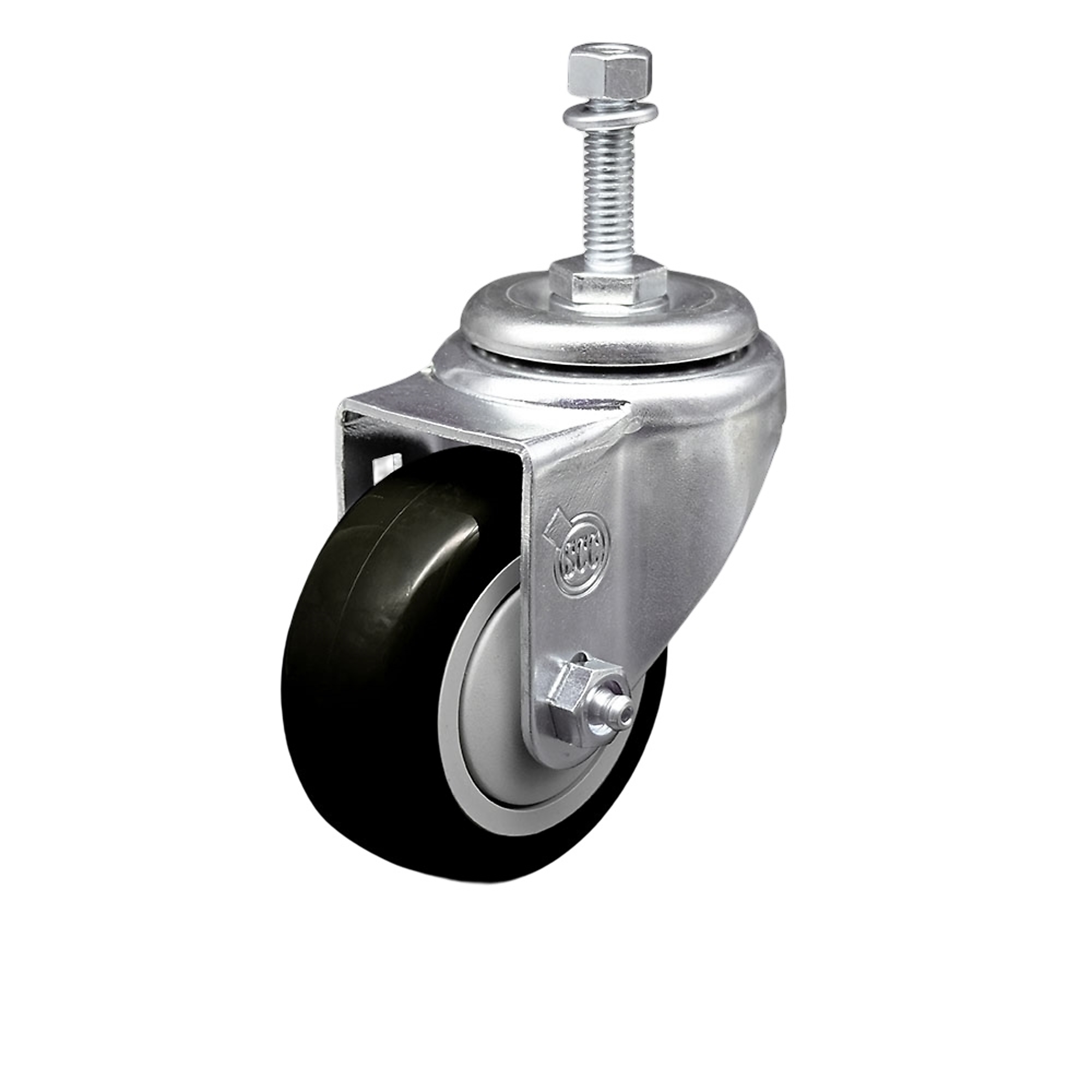 Service Caster, 3 1/2Inch x 1 1/4Inch Stem Caster, Wheel Diameter 3.5 in, Caster Type Swivel, Package (qty.) 1, Model SCC-SSTS20S3514-PPUB-BLK-381615