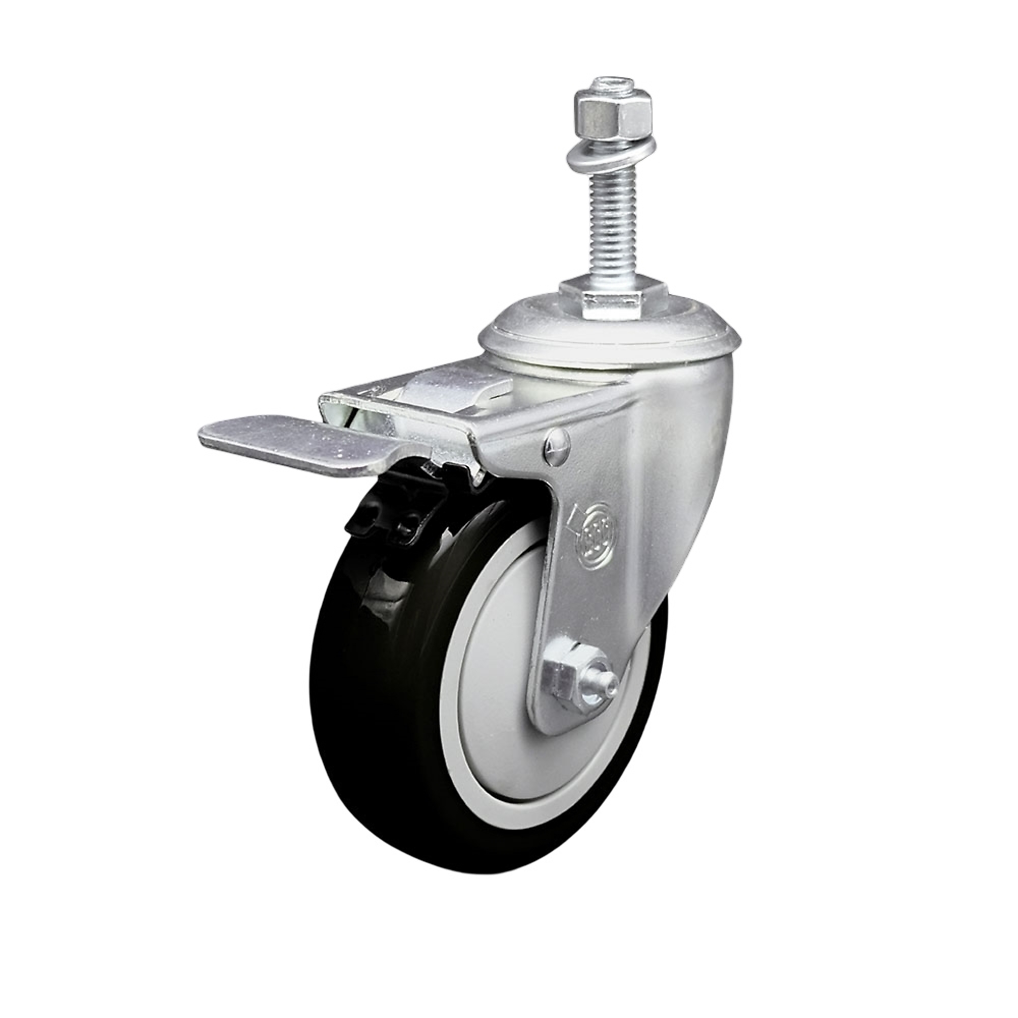 Service Caster, 4Inch x 1 1/4Inch Stem Caster, Wheel Diameter 4 in, Caster Type Swivel, Package (qty.) 1, Model SCC-TSTTL20S414-PPUB-BLK-M1015