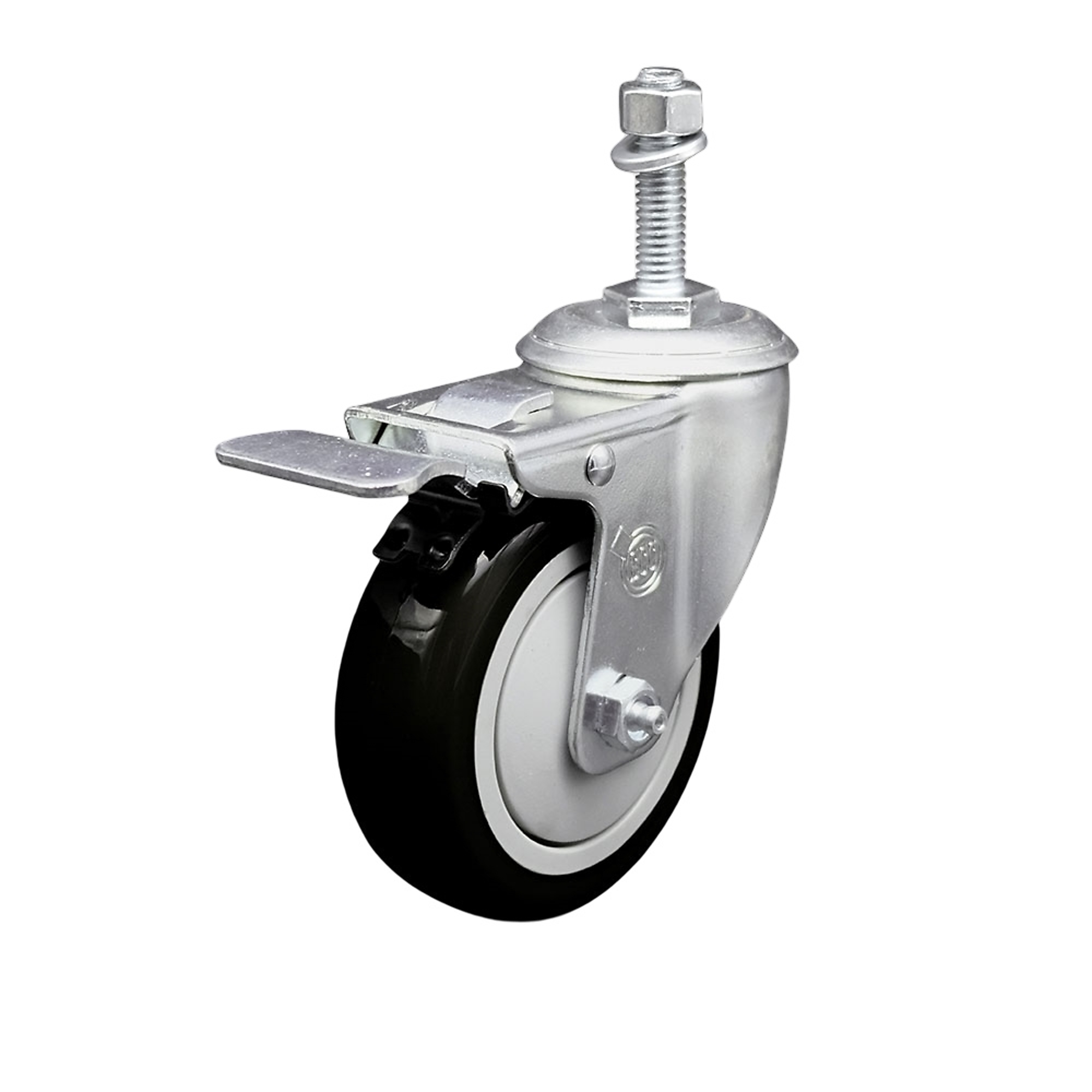 Service Caster, 4Inch x 1 1/4Inch Stem Caster, Wheel Diameter 4 in, Caster Type Swivel, Package (qty.) 1, Model SCC-SSTSTTL20S414-PPUB-BLK-381615