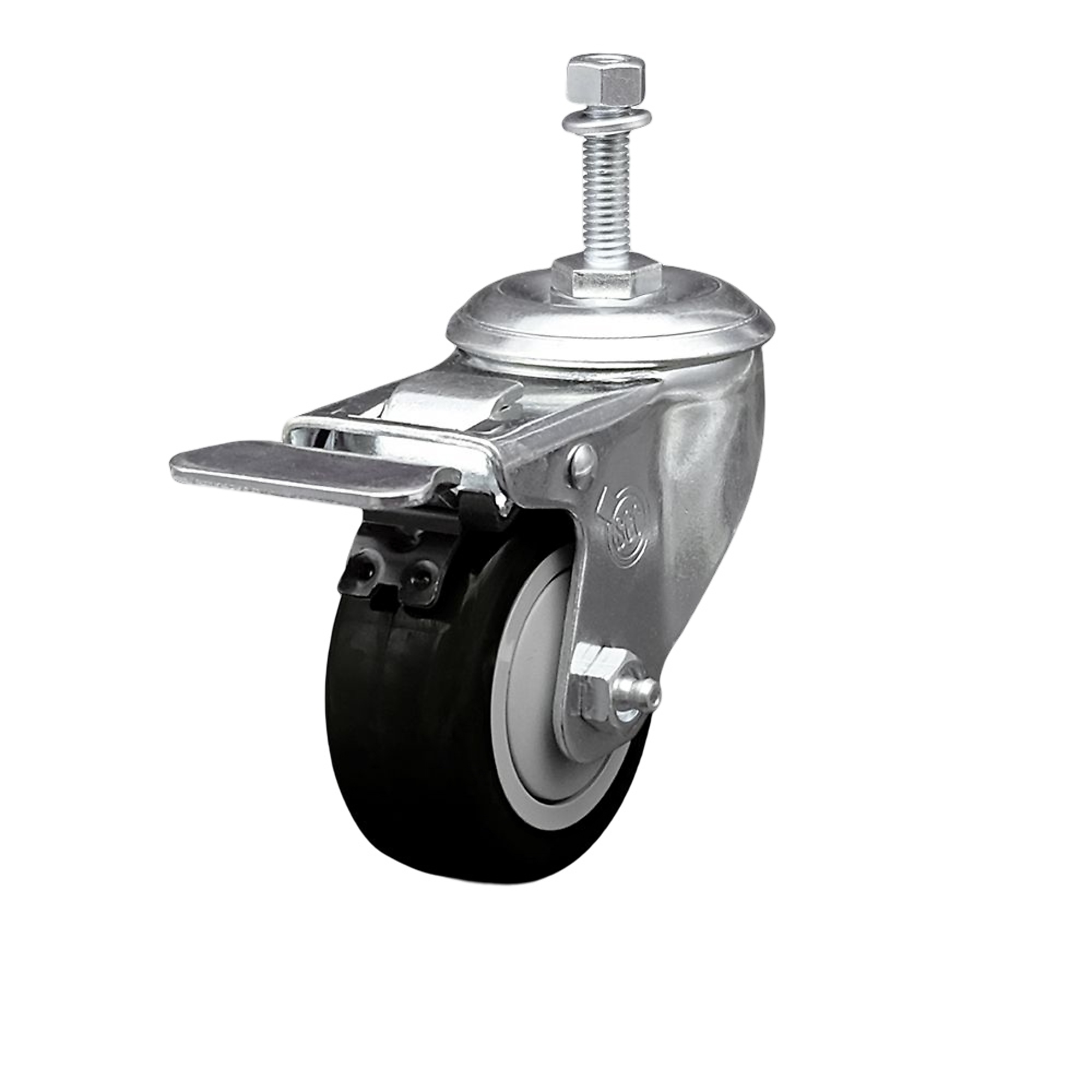 Service Caster, 3 1/2Inch x 1 1/4Inch Stem Caster, Wheel Diameter 3.5 in, Caster Type Swivel, Package (qty.) 1, Model SCC-TSTTL20S3514-PPUB-BLK-M1015