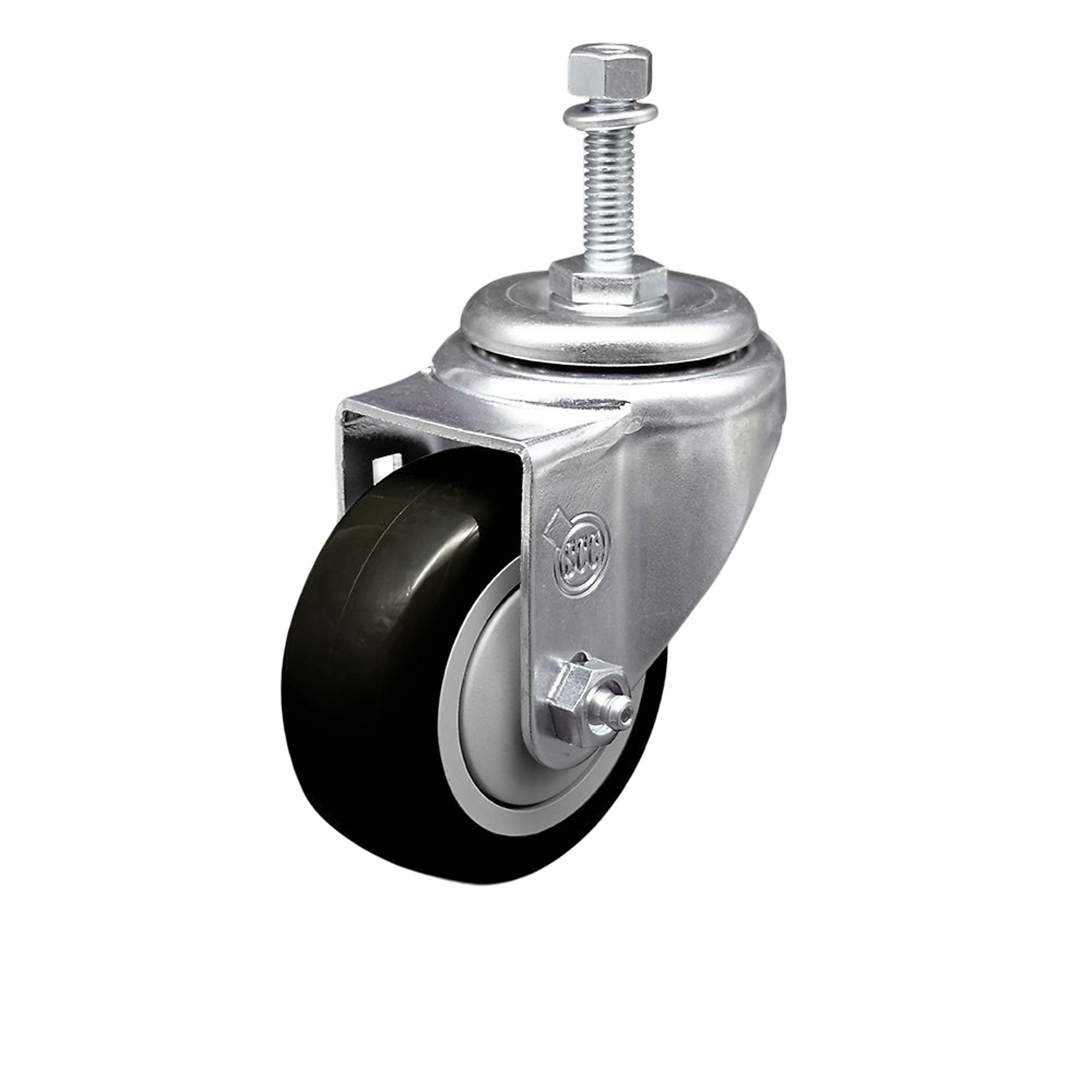 Service Caster, 3 1/2Inch x 1 1/4Inch Stem Caster, Wheel Diameter 3.5 in, Caster Type Swivel, Package (qty.) 1, Model SCC-TS20S3514-PPUB-BLK-M1015